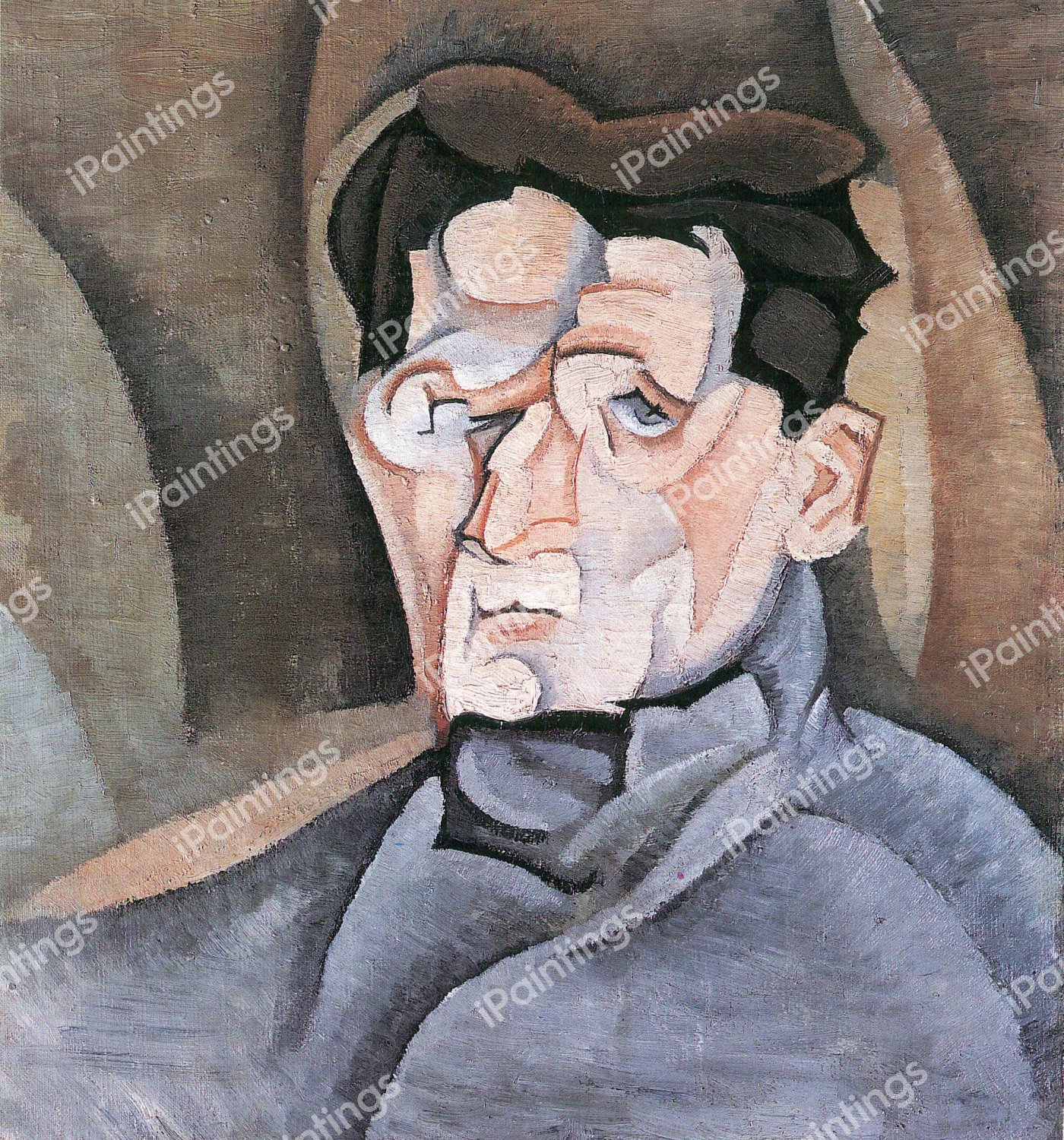 Portrait Maurice Raynal. The painting by Juan Gris