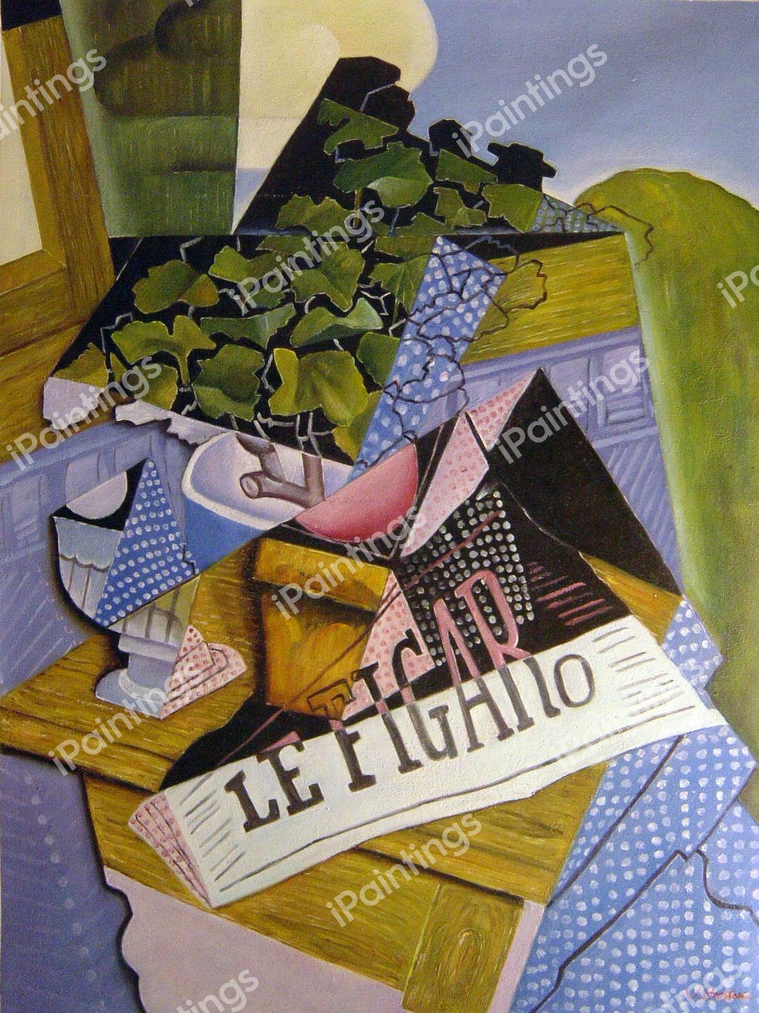 Pot Of Geraniums. The painting by Juan Gris