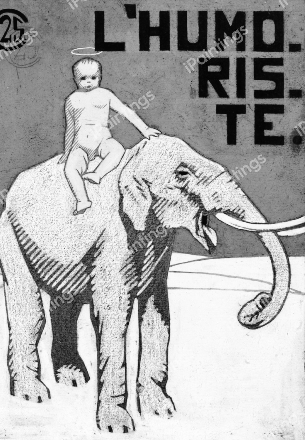 Seated Angel (cover design for "L'Humoriste"). The painting by Juan Gris