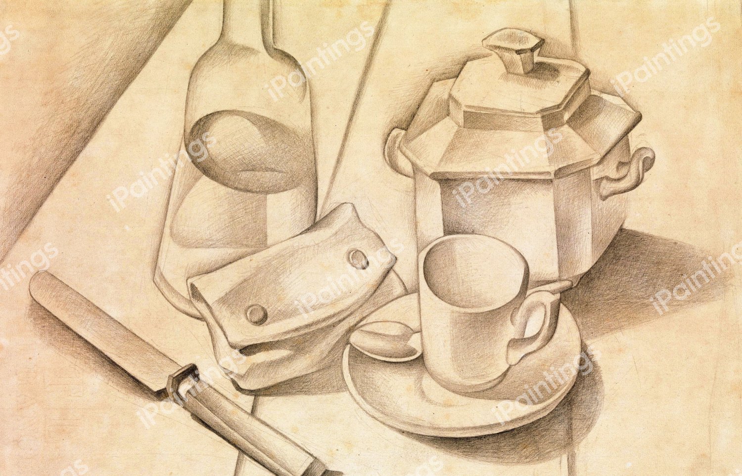 Still Life (The Tobacco Pouch). The painting by Juan Gris