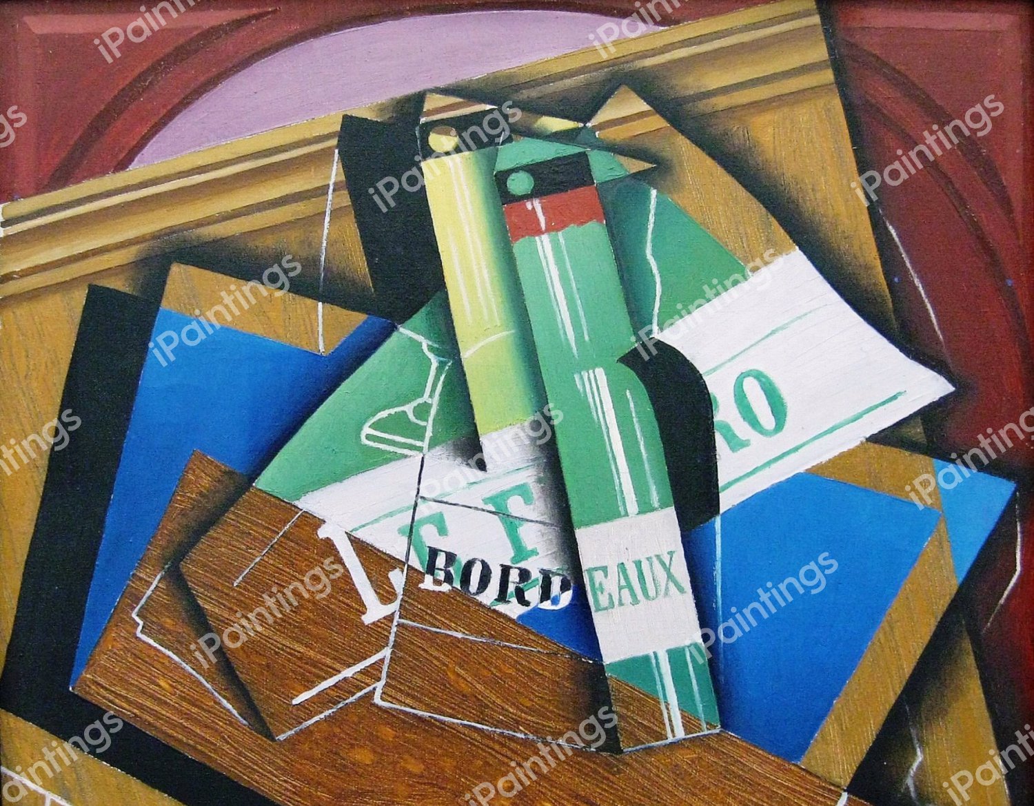 The Bordeaux Bottle. The painting by Juan Gris