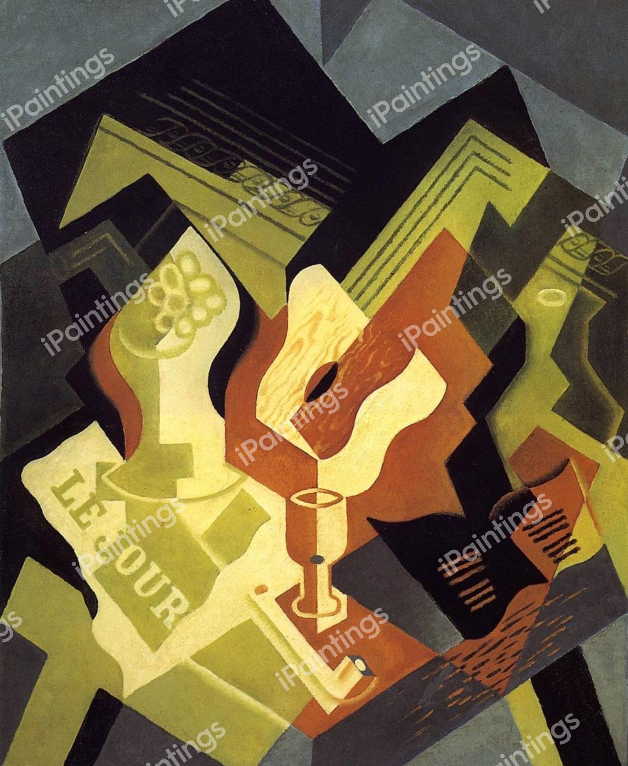 The Guitar and Fruit Dish. The painting by Juan Gris