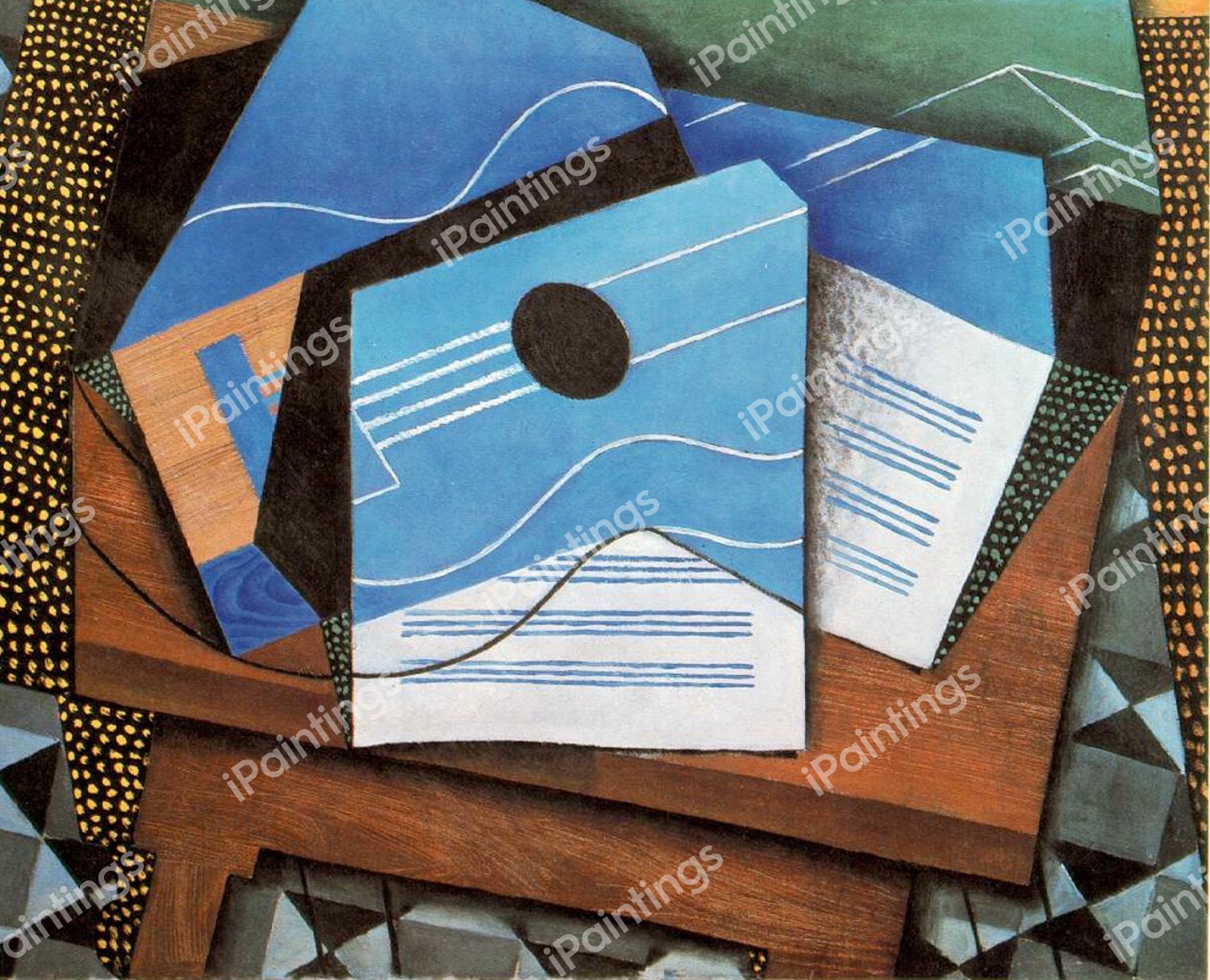 The Guitar on a Table. The painting by Juan Gris