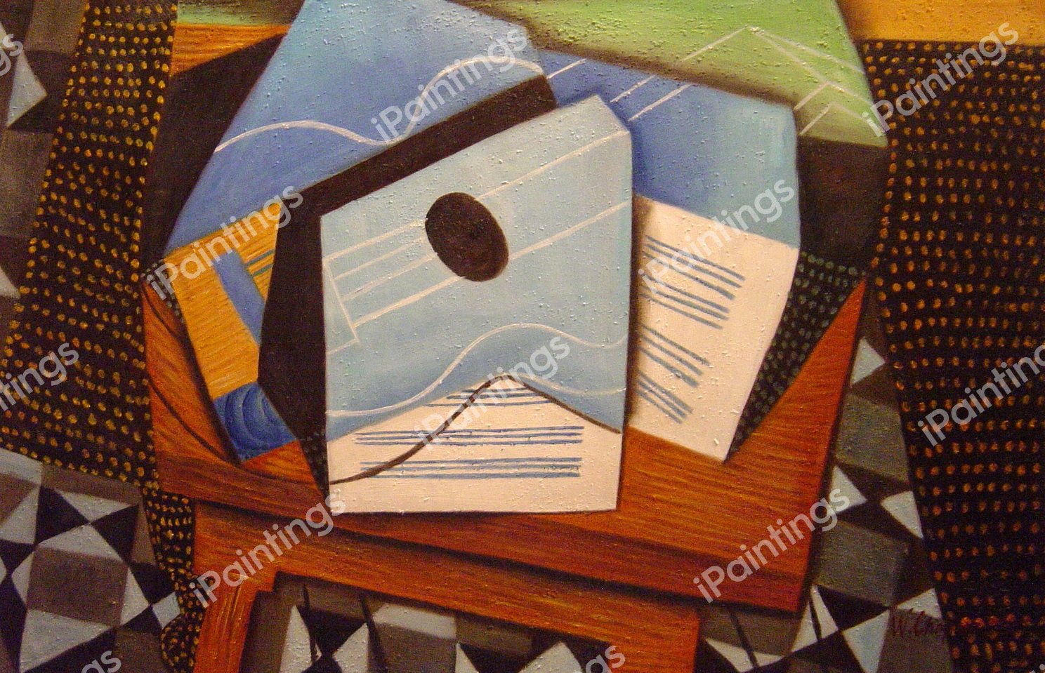 The Guitar On A Table. The painting by Juan Gris