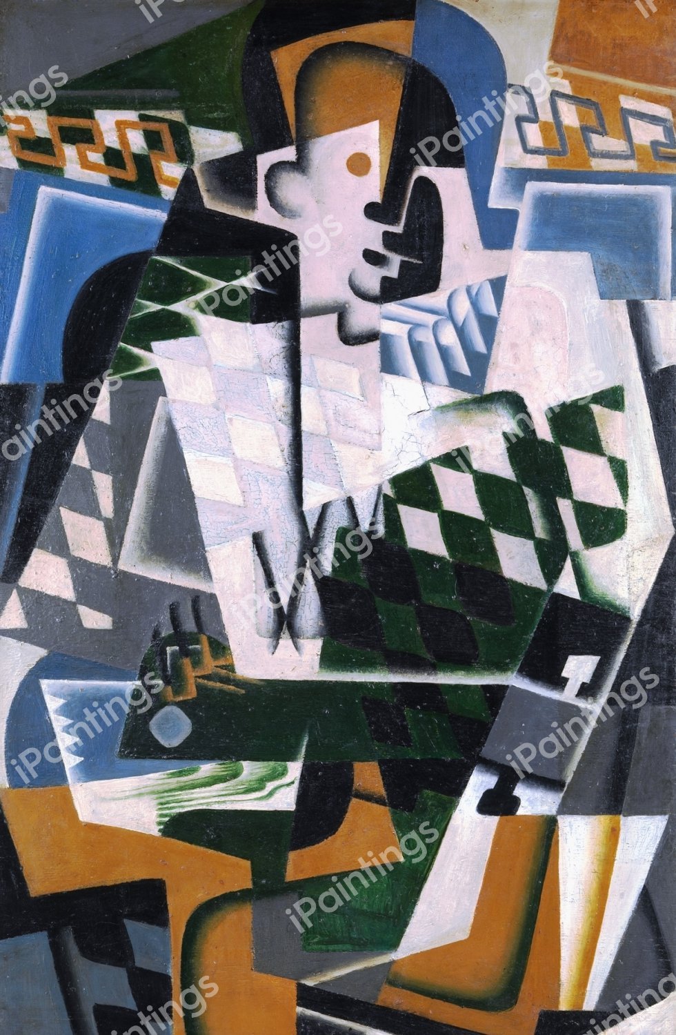 The Harlequin with a Guitar. The painting by Juan Gris