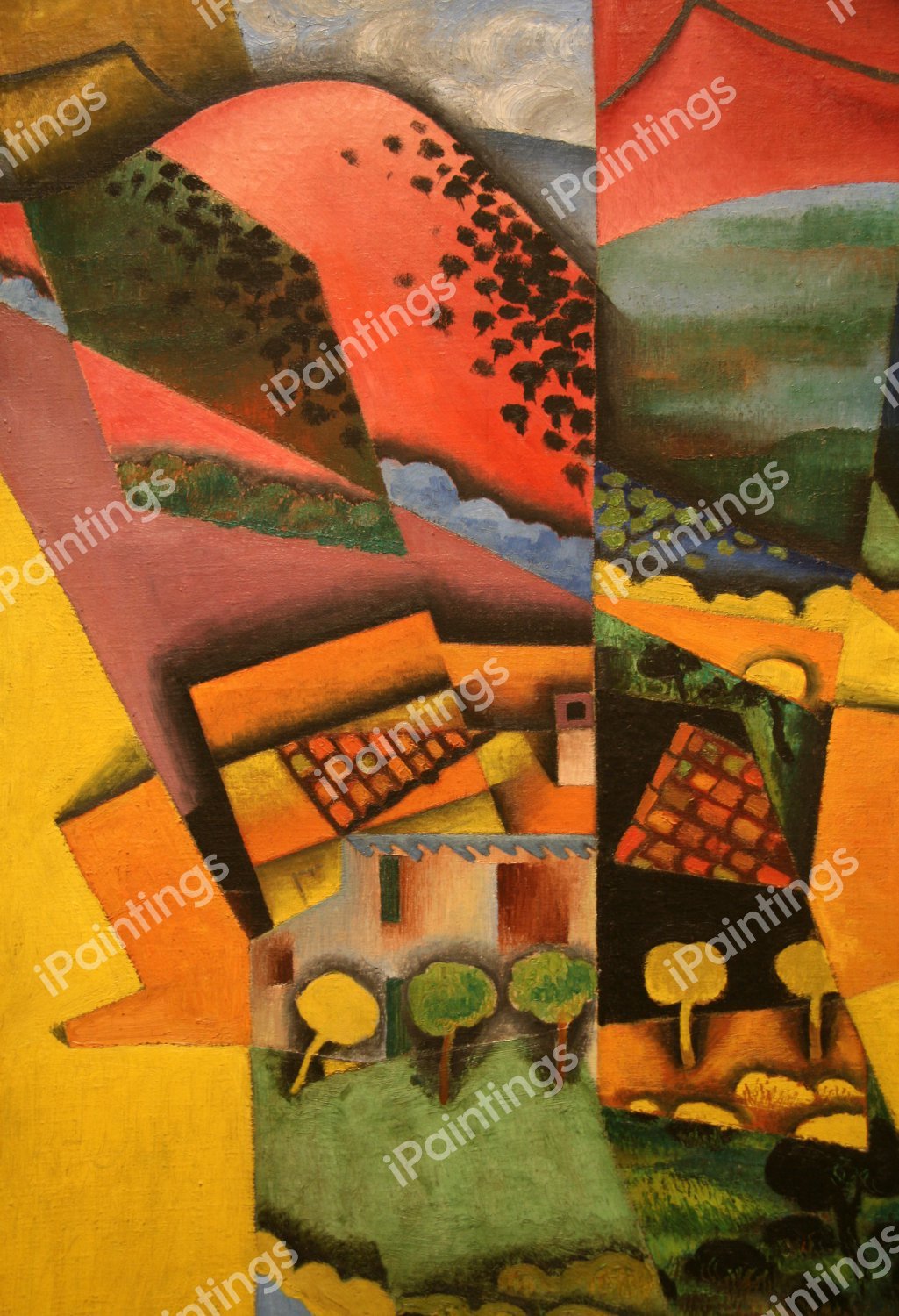 The Landscape at Ceret, Sunset. The painting by Juan Gris
