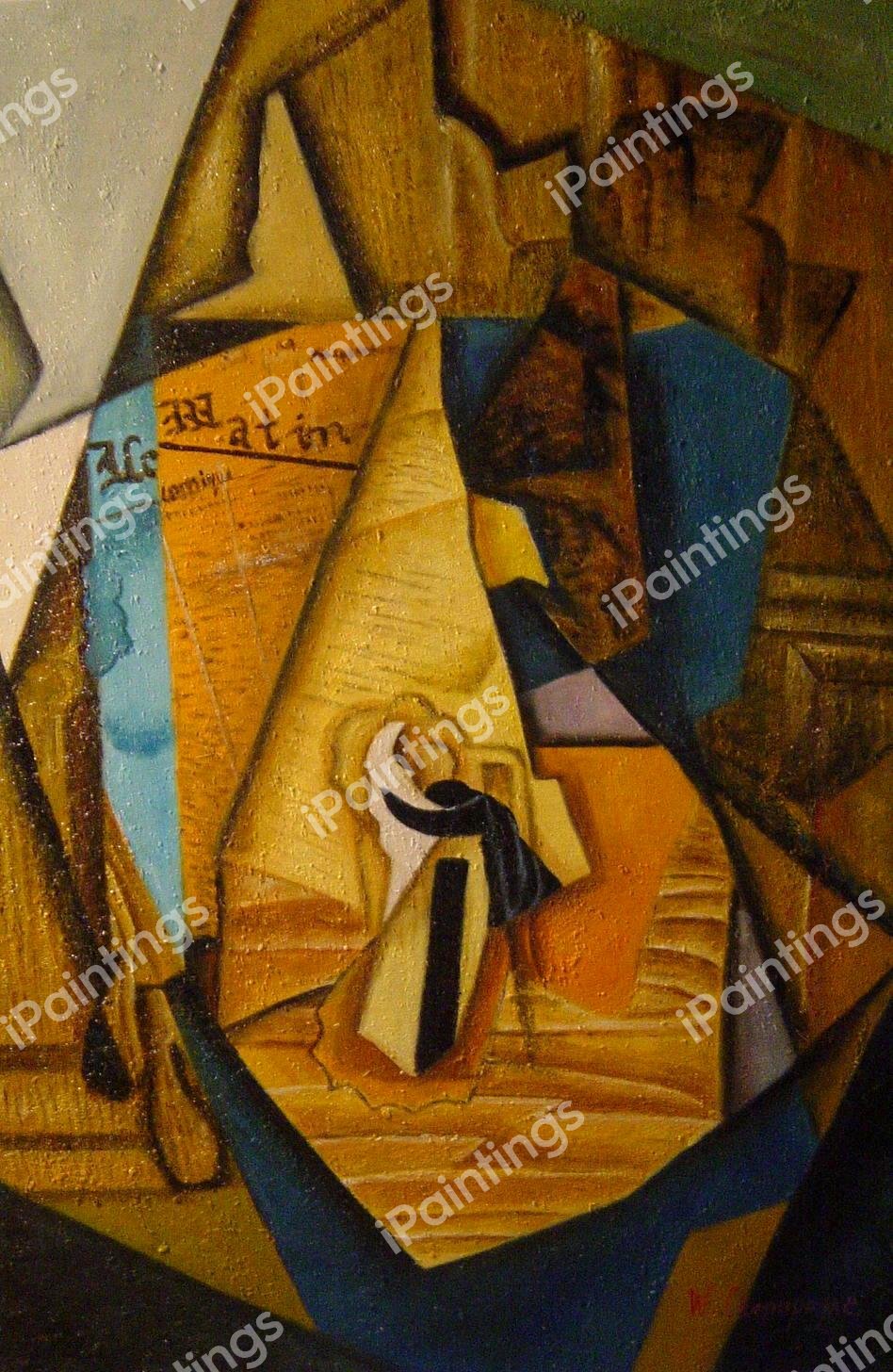 The Man At The Caf?. The painting by Juan Gris