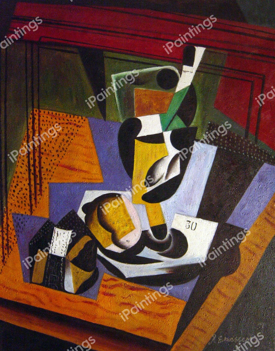 The Packet Of Tobacco. The painting by Juan Gris