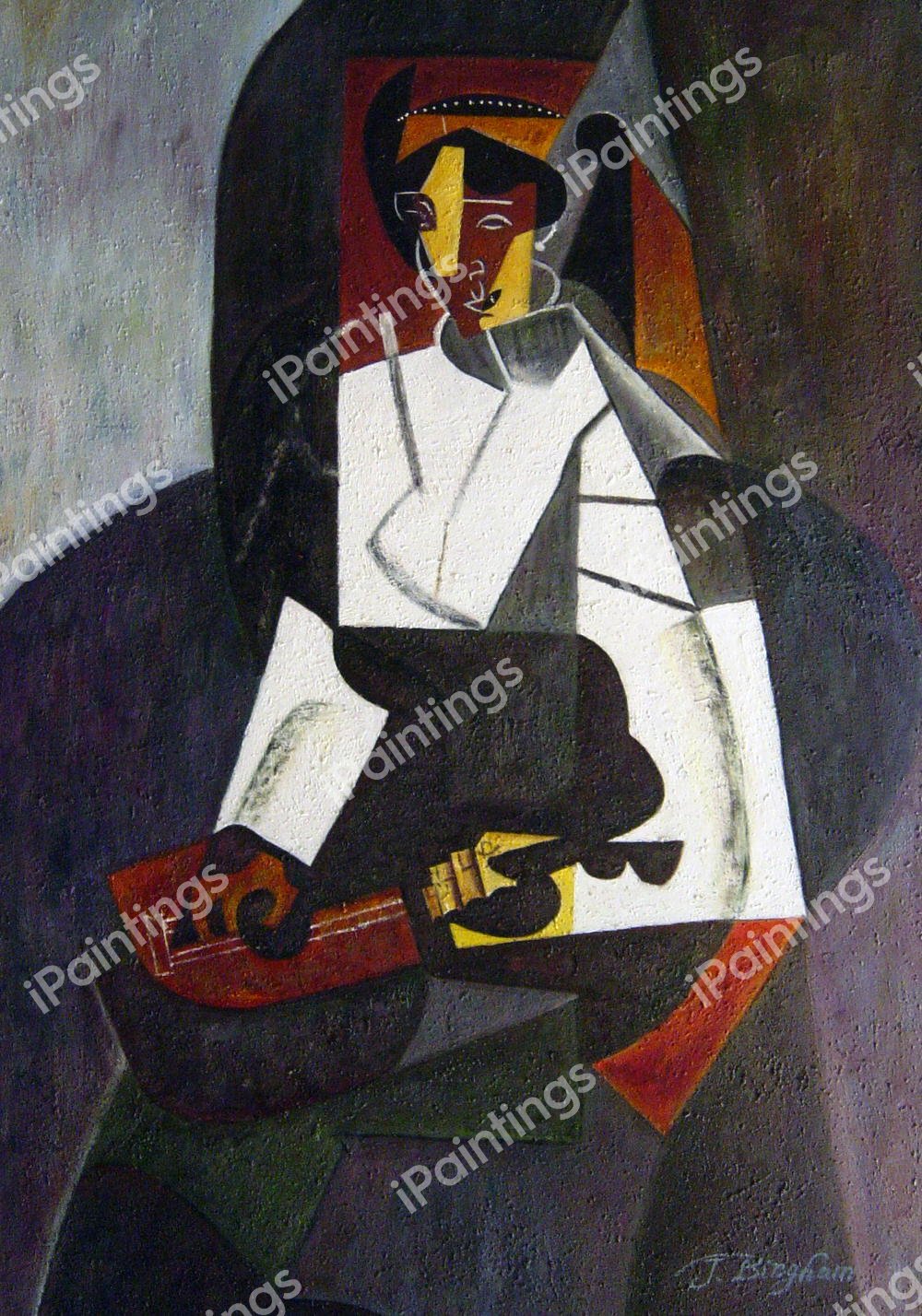 Woman with a Mandolin. The painting by Juan Gris