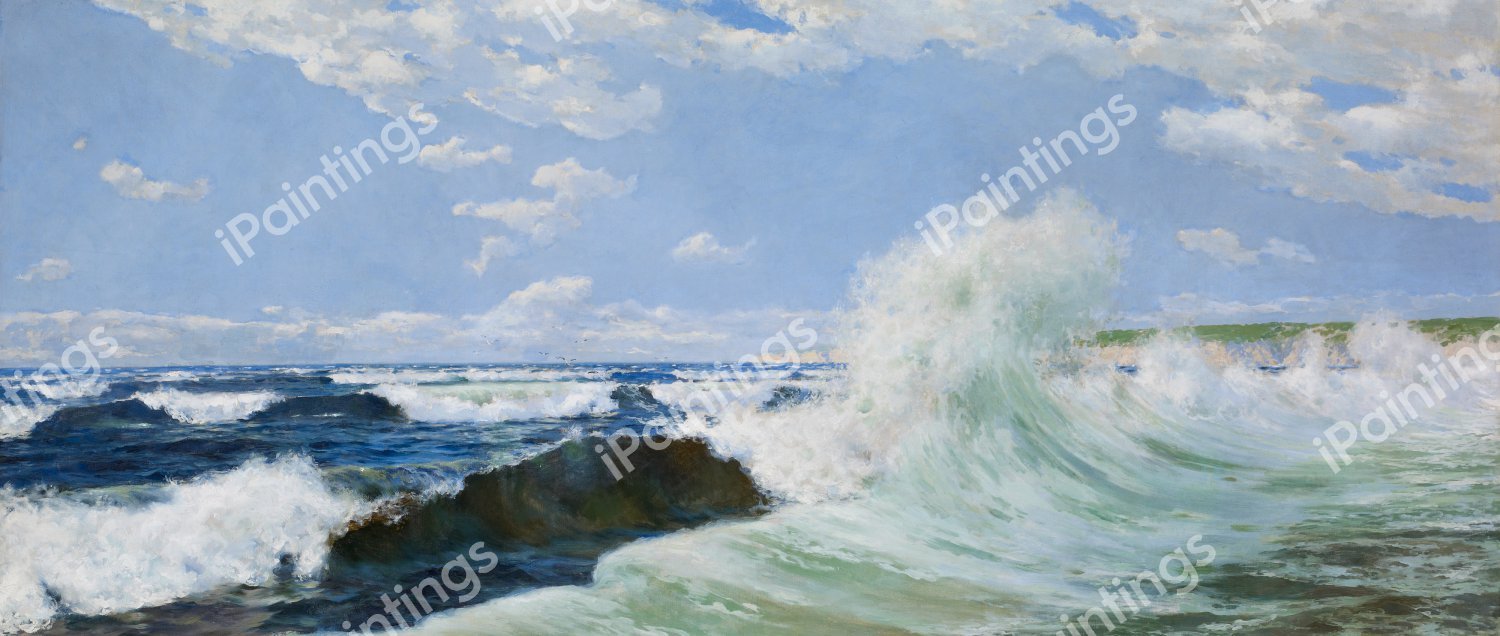 An Exterior Port and Abra of Bilbao with Punta Galea. The painting by Juan Martinez Abades