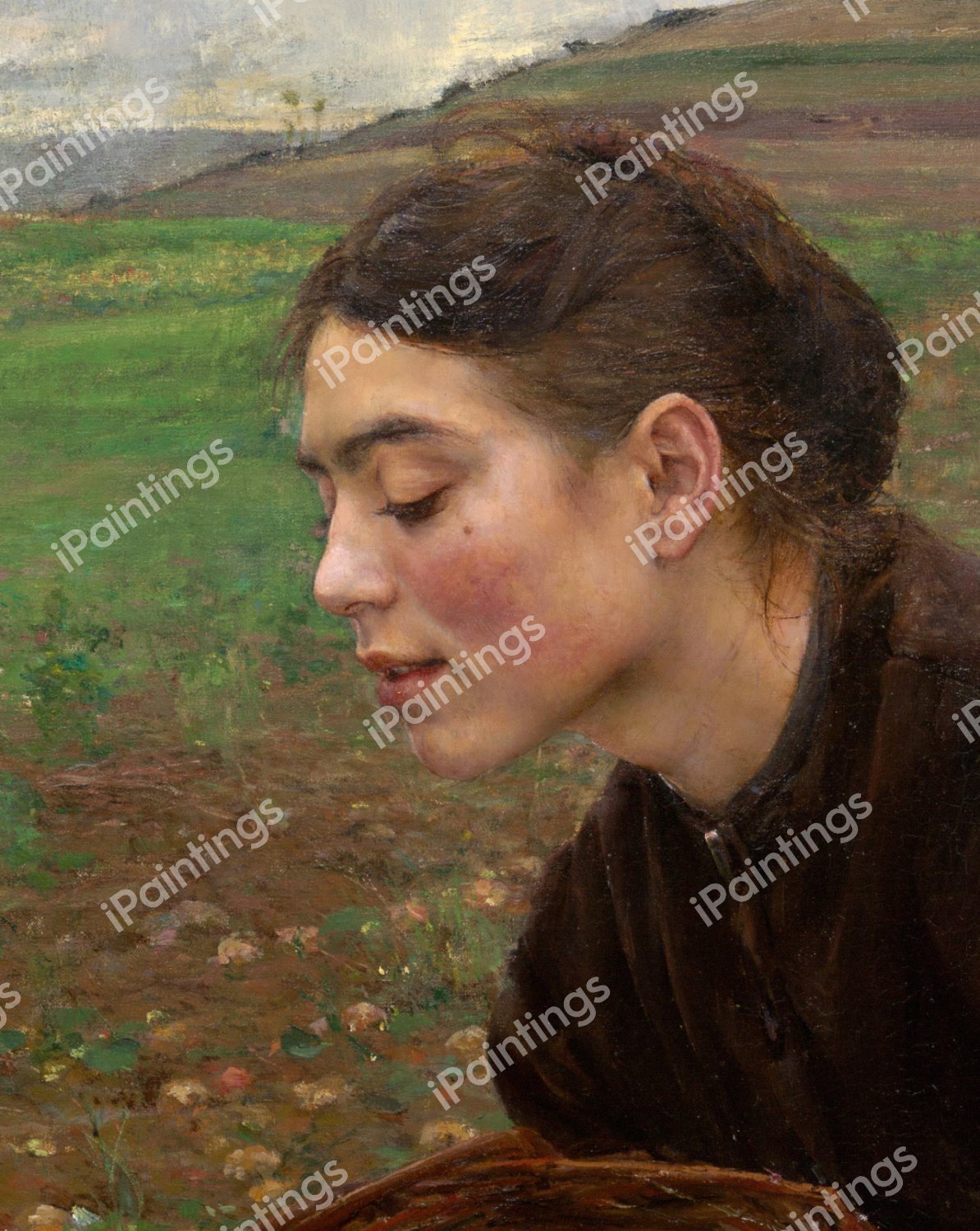 October (detail). The painting by Jules Bastien-Lepage