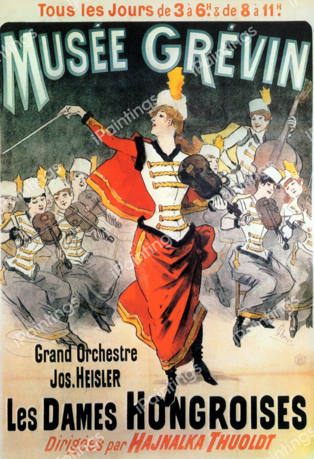 Musee Grevin, Les Dames Hongroises, 1888. The painting by Jules Cheret