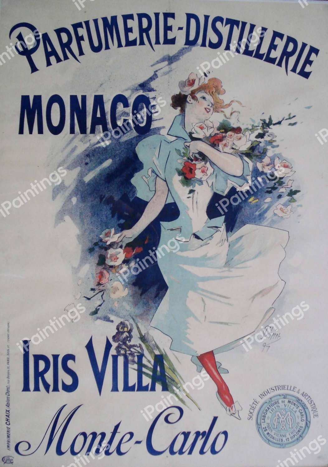 Parfumerie-Distillerie, Monaco, 1895. The painting by Jules Cheret