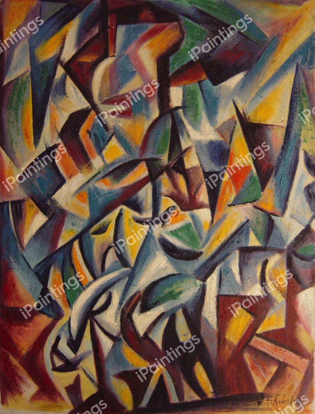 Woman In A Landscape. The painting by Jules Pascin