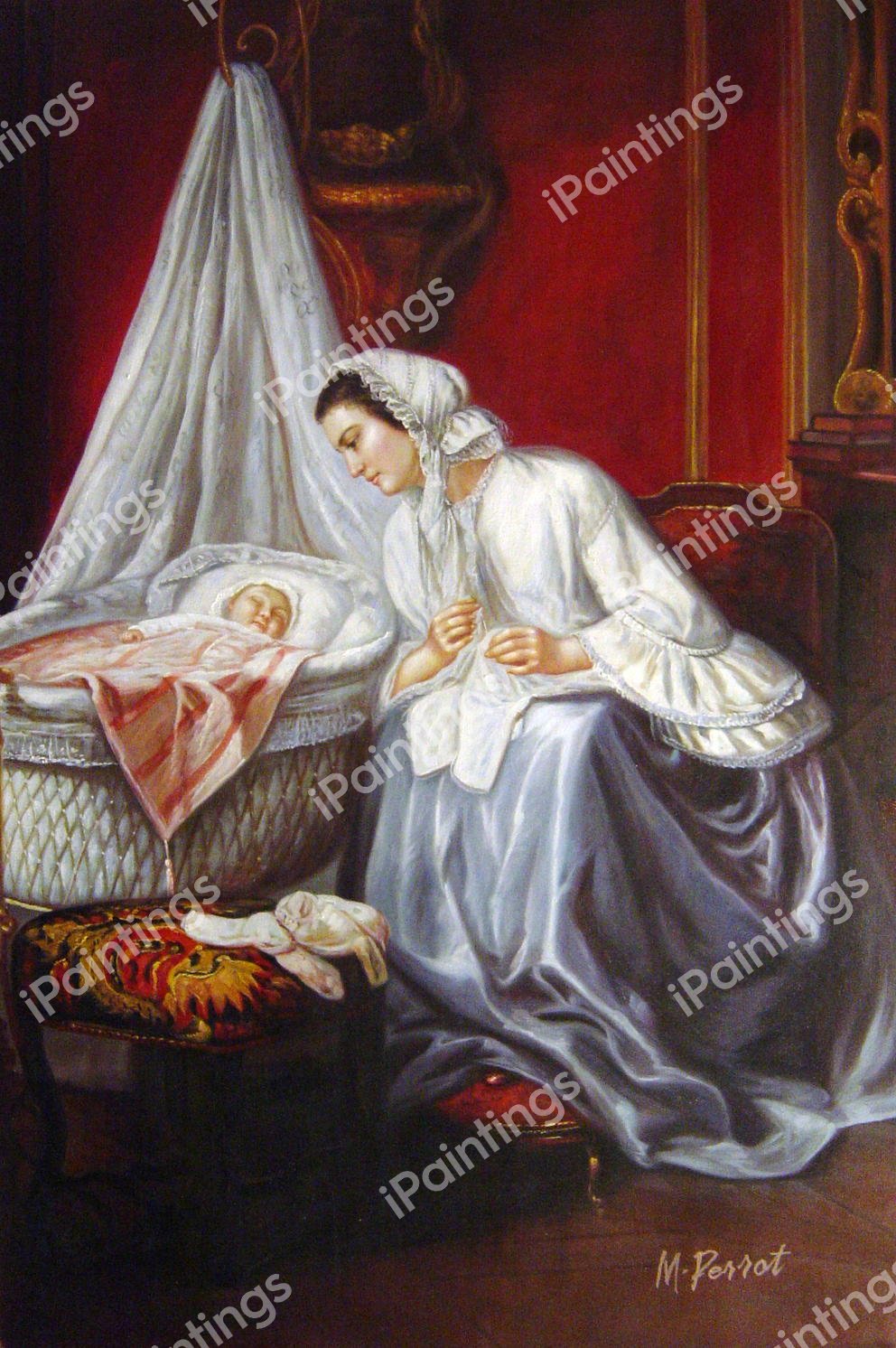 A Tender Moment. The painting by Jules Trayer