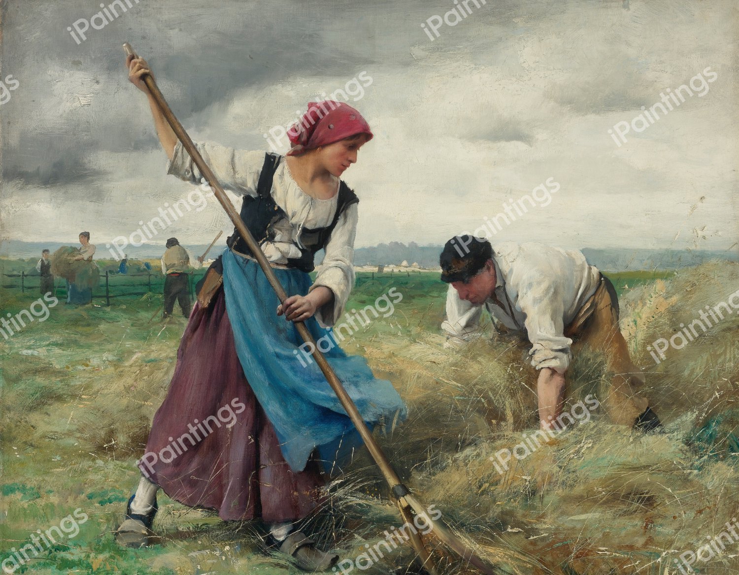 Harvesters. The painting by Julien Dupre