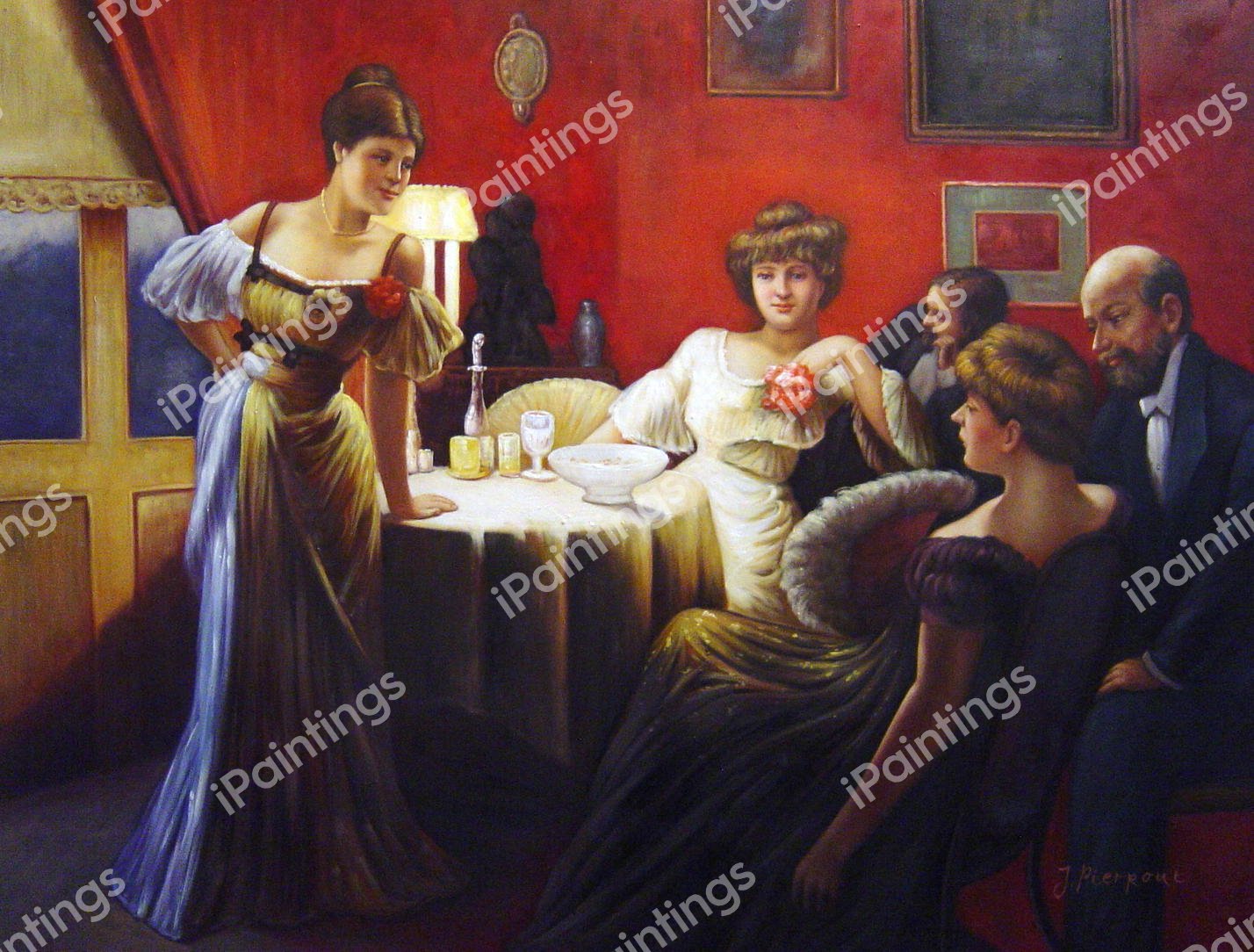 A Supper Party. The painting by Julius LeBlanc Stewart