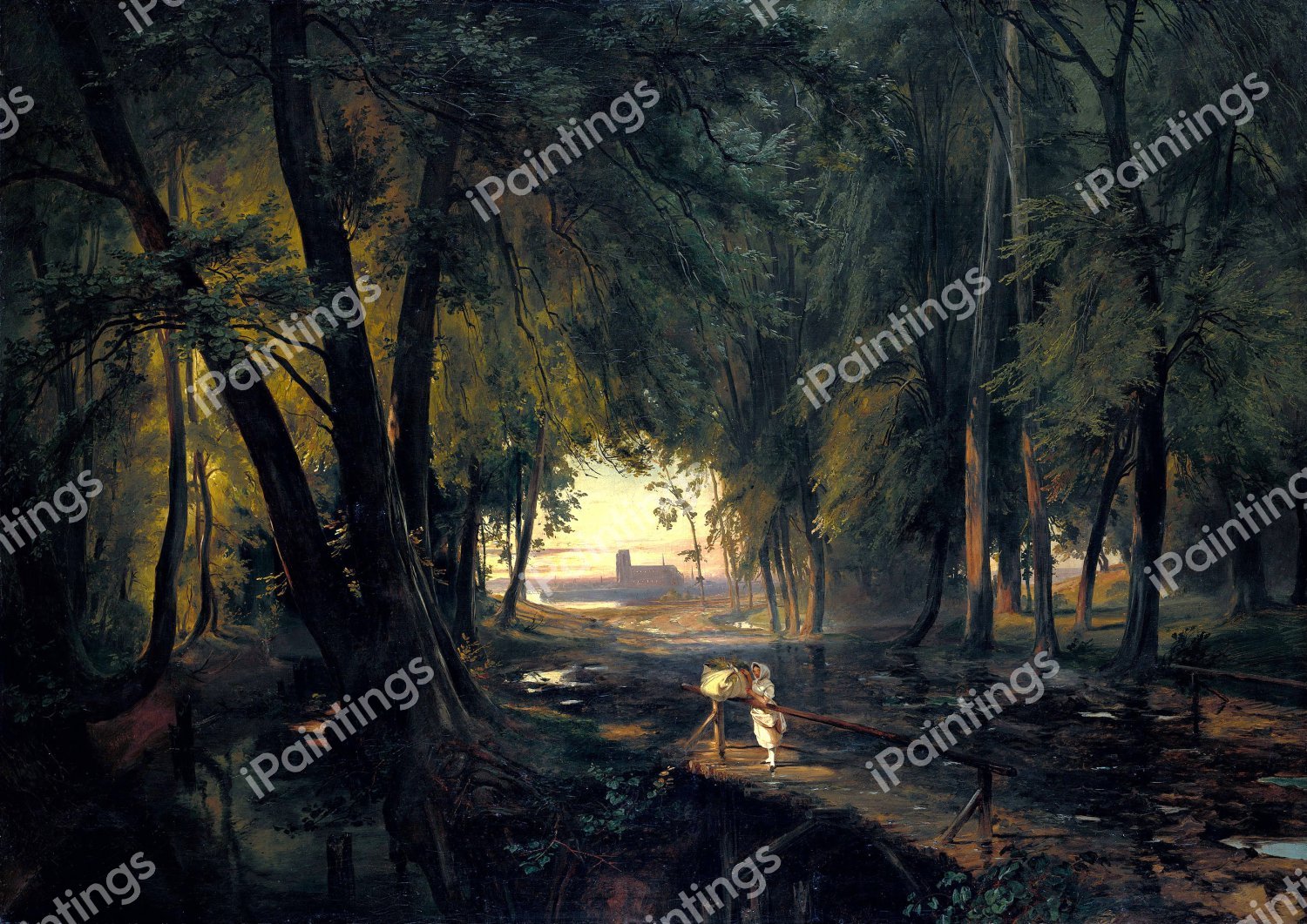 Forest Path Near Spandau. The painting by Karl Blechen