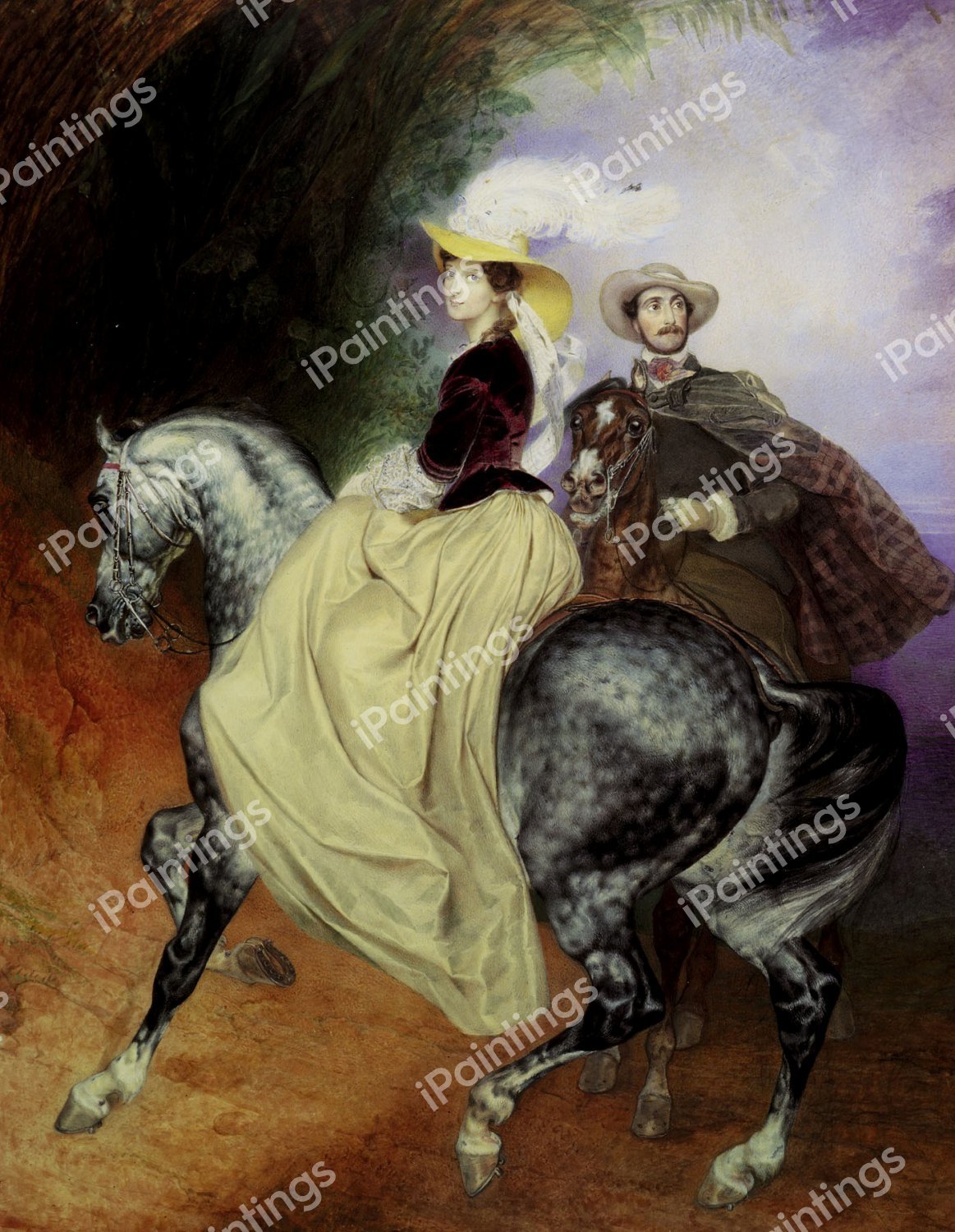 Riders. The painting by Karl Pavlovich Bryullov
