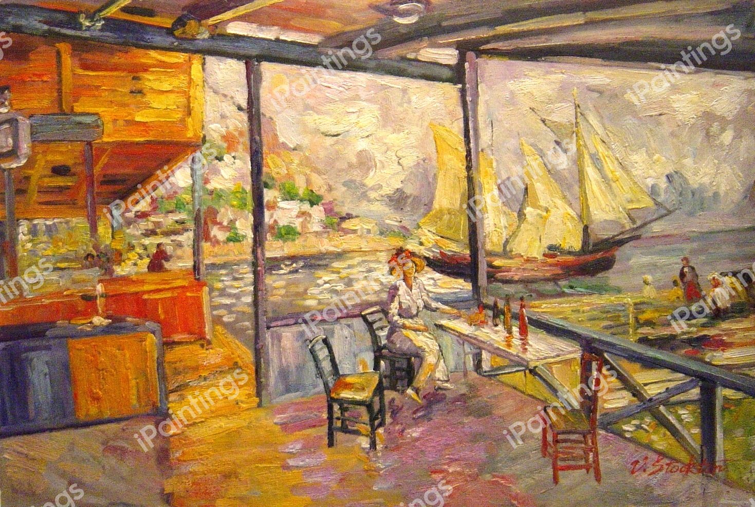 Pier In Gurzuf. The painting by Konstantin Korovin