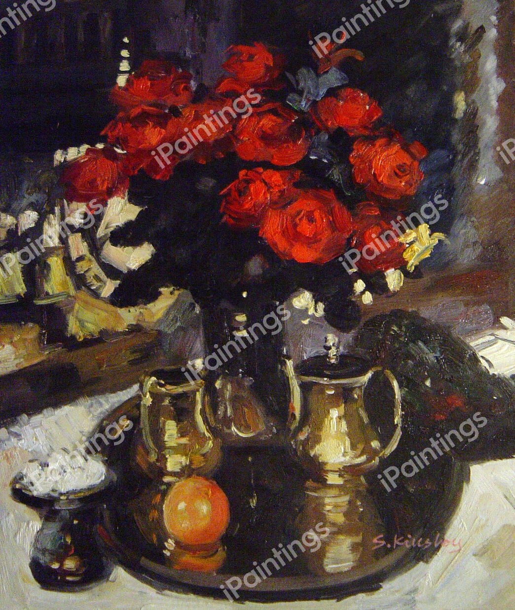 Rose And Violet. The painting by Konstantin Korovin