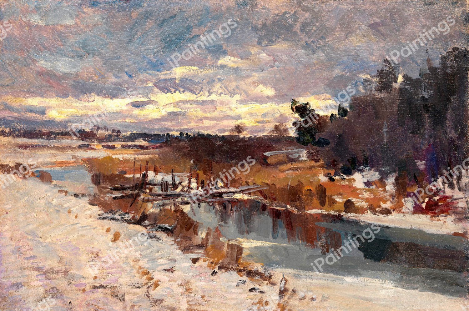 Spring Thaw, 1912. The painting by Konstantin Korovin