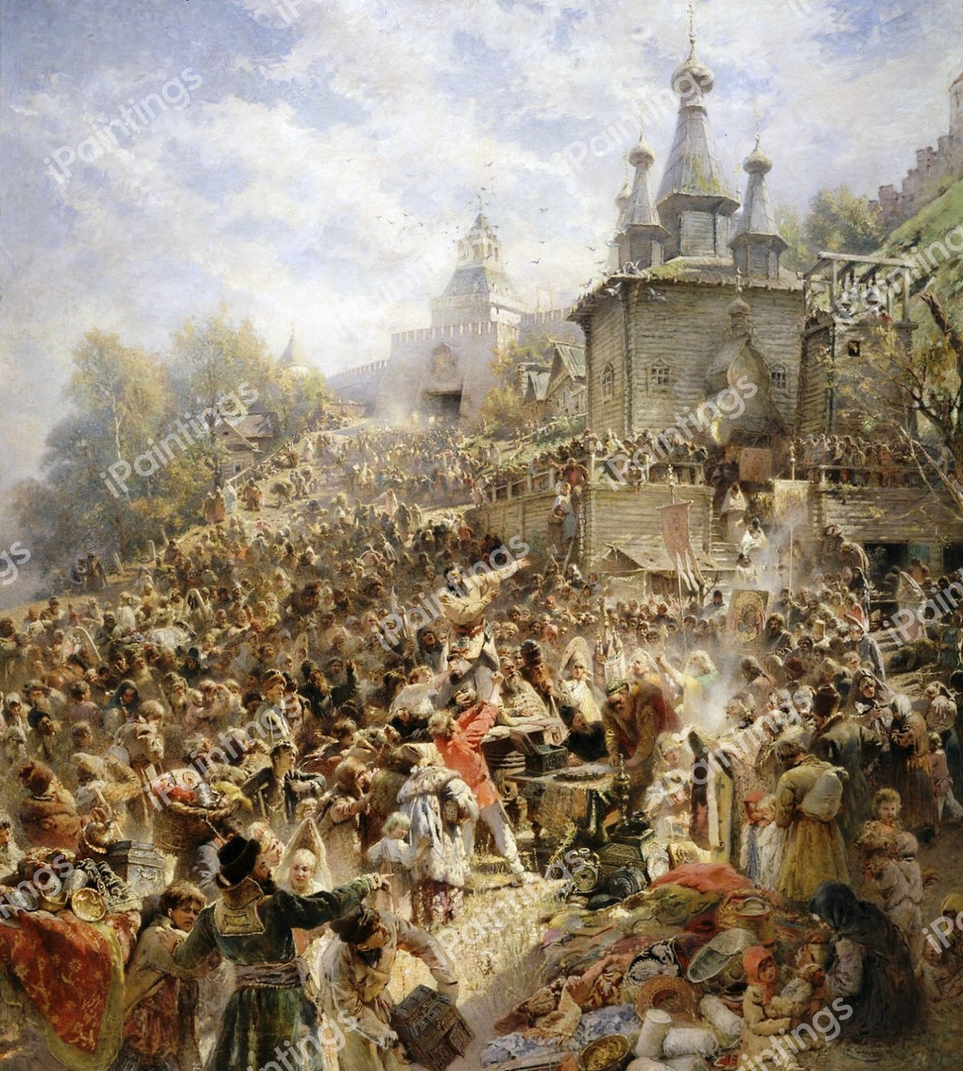 Appeal of Minin to the People of Nizhny Novgorod. The painting by Konstantin Makovsky