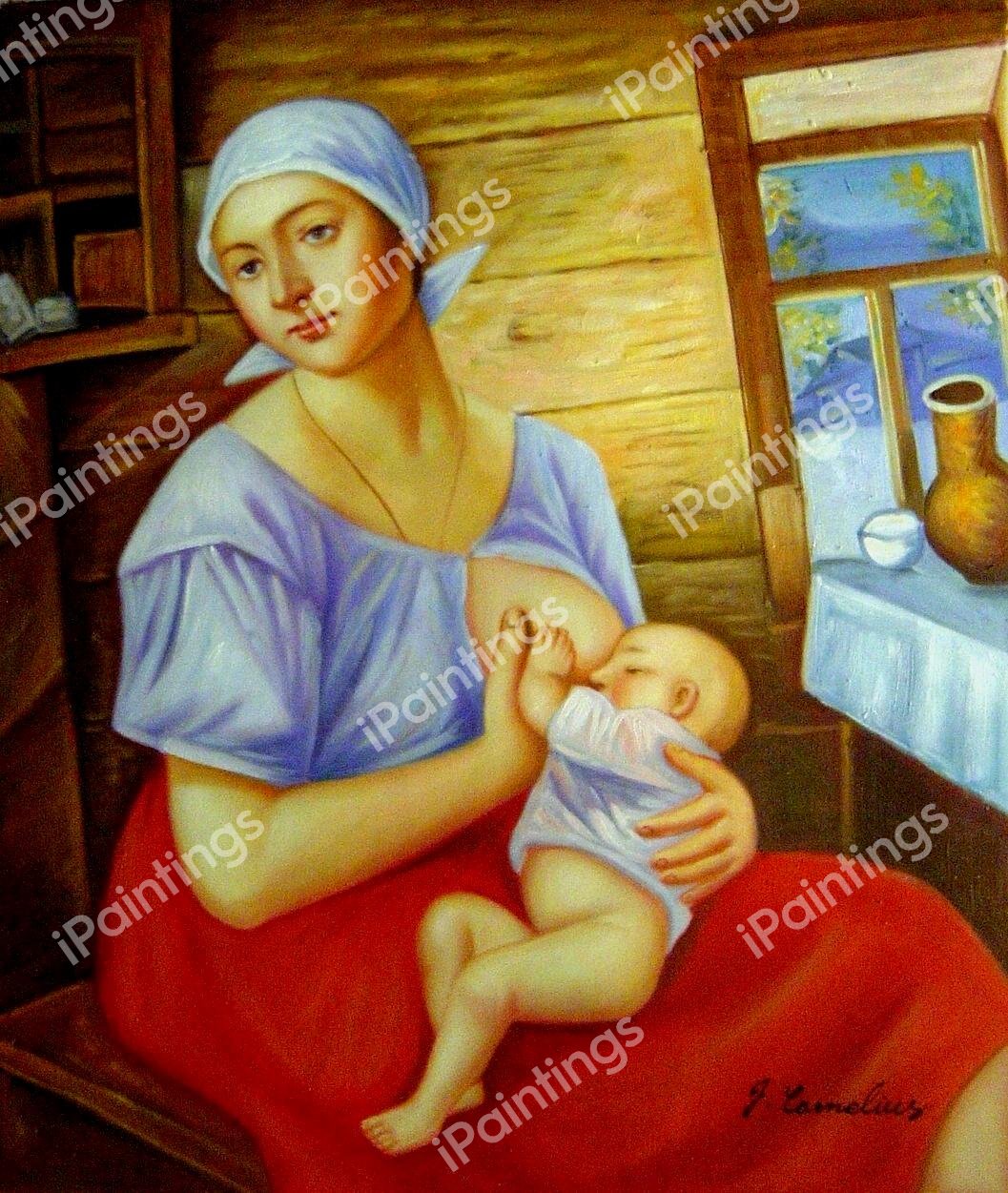 Mother. The painting by Kuzma Petrov-Vodkin