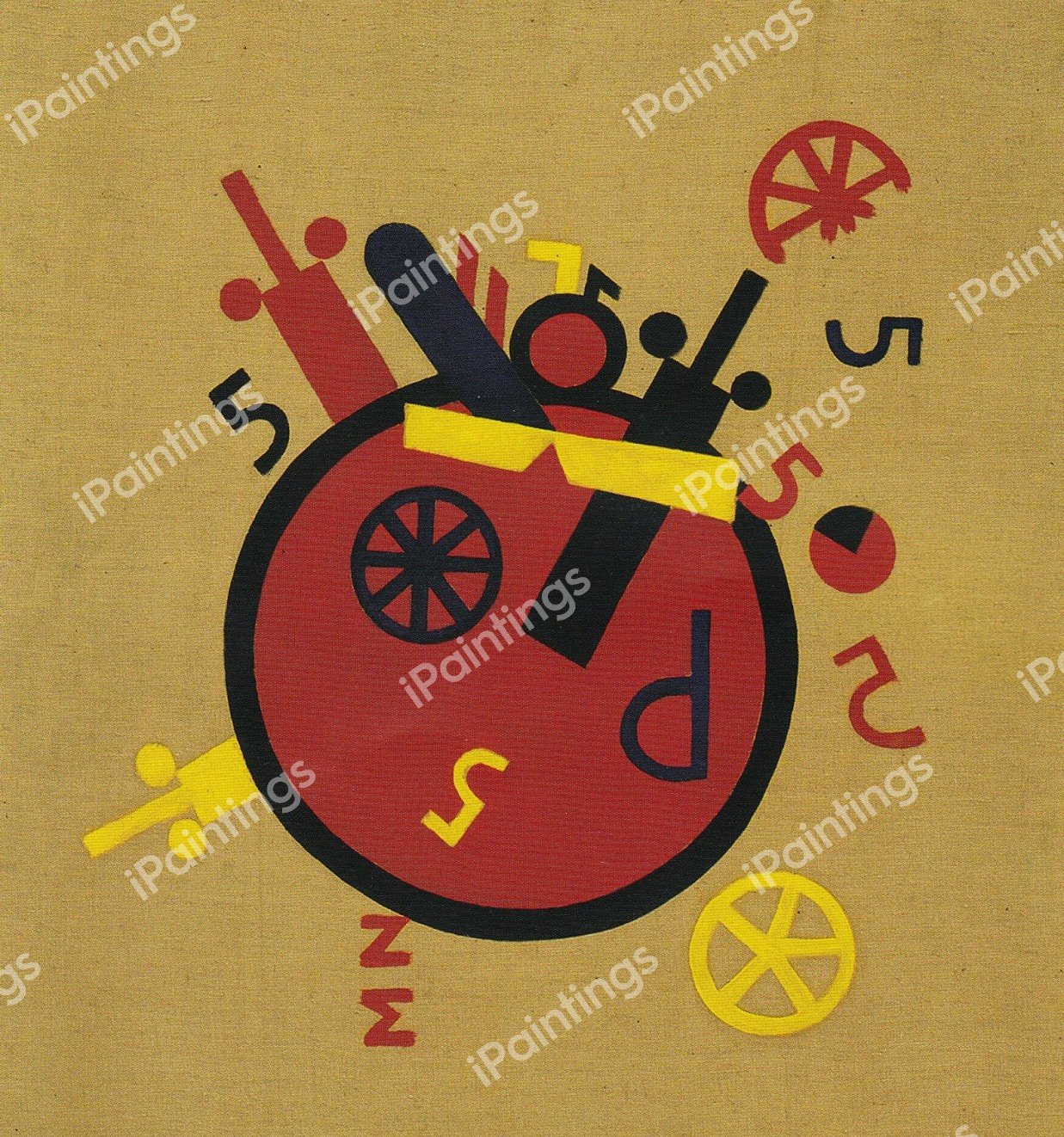 The Big Wheel, 1920. The painting by Laszlo Moholy-Nagy