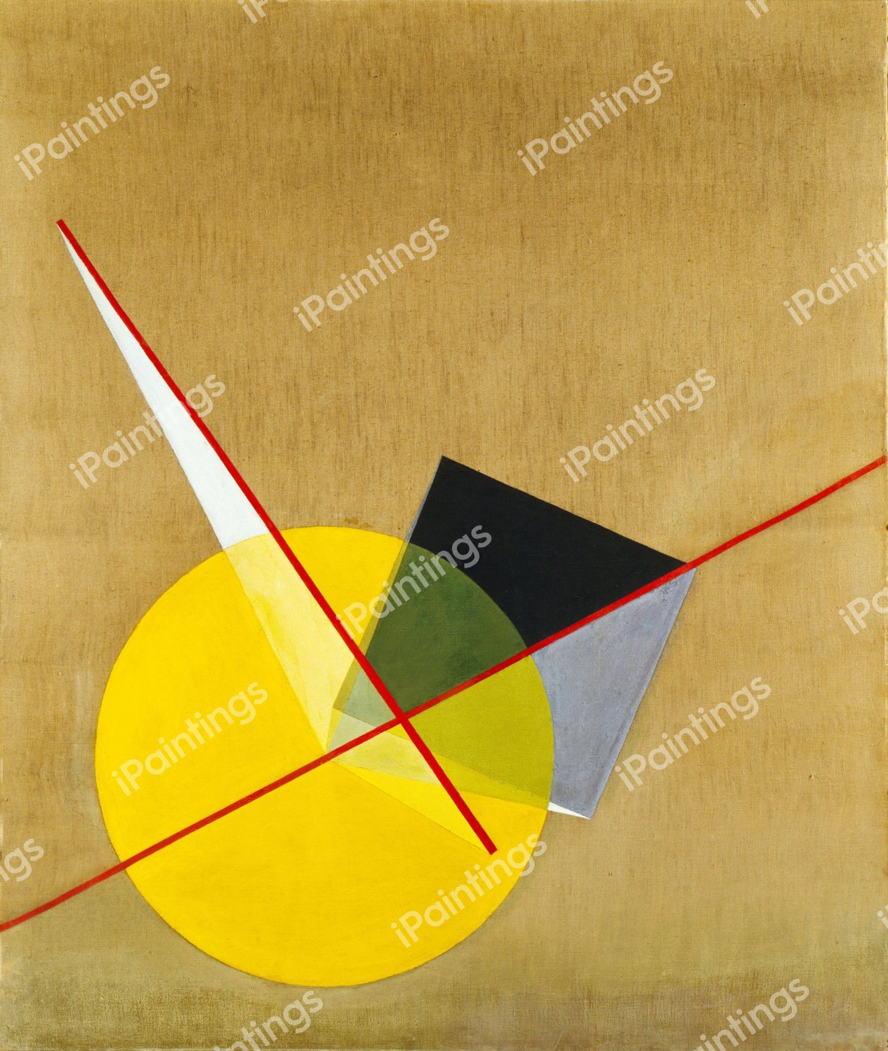 Yellow Circle, 1921. The painting by Laszlo Moholy-Nagy