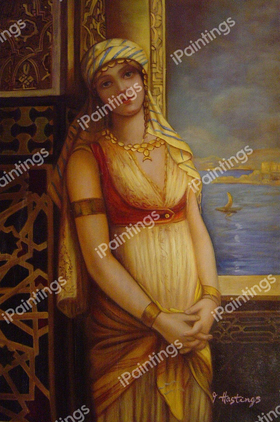 An Eastern Beauty. The painting by Leon Francois Comere