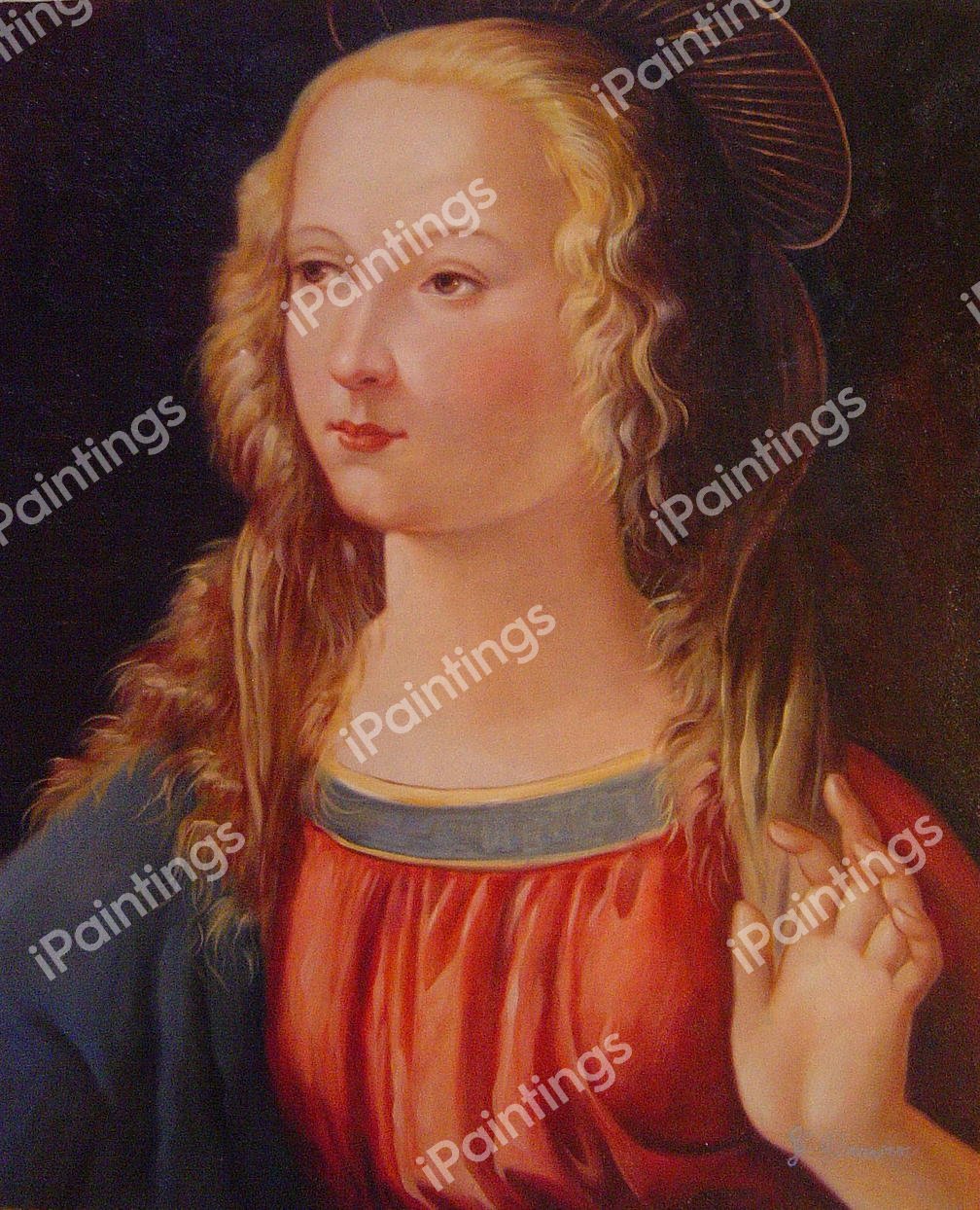 Annunciation (Detail 3). The painting by Leonardo Da Vinci