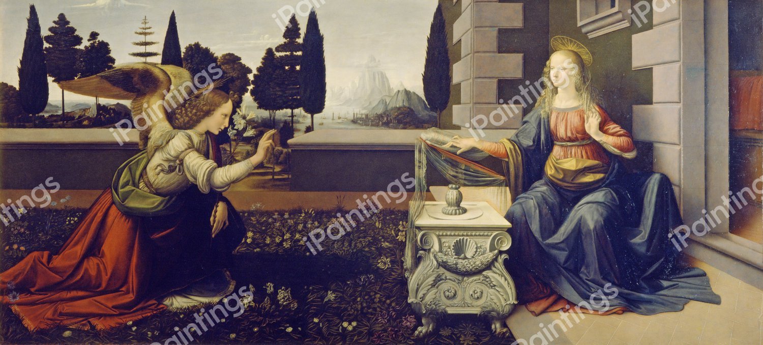 The Annunciation. The painting by Leonardo Da Vinci