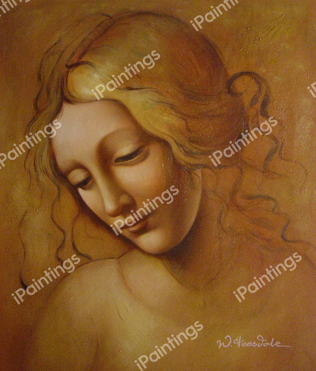 Female Head. The painting by Leonardo Da Vinci