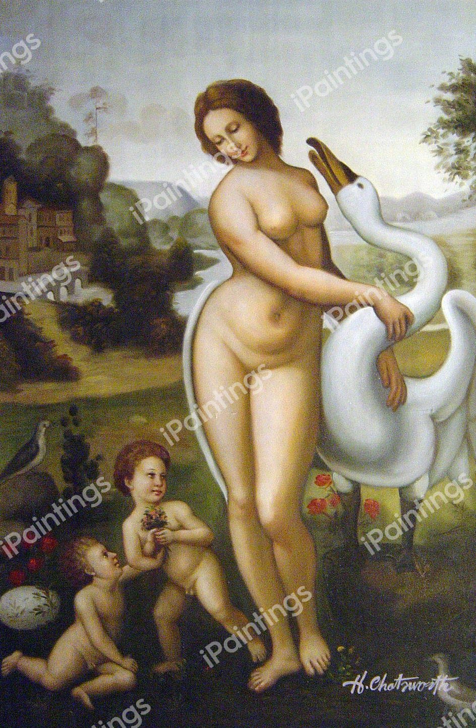 Leda. The painting by Leonardo Da Vinci