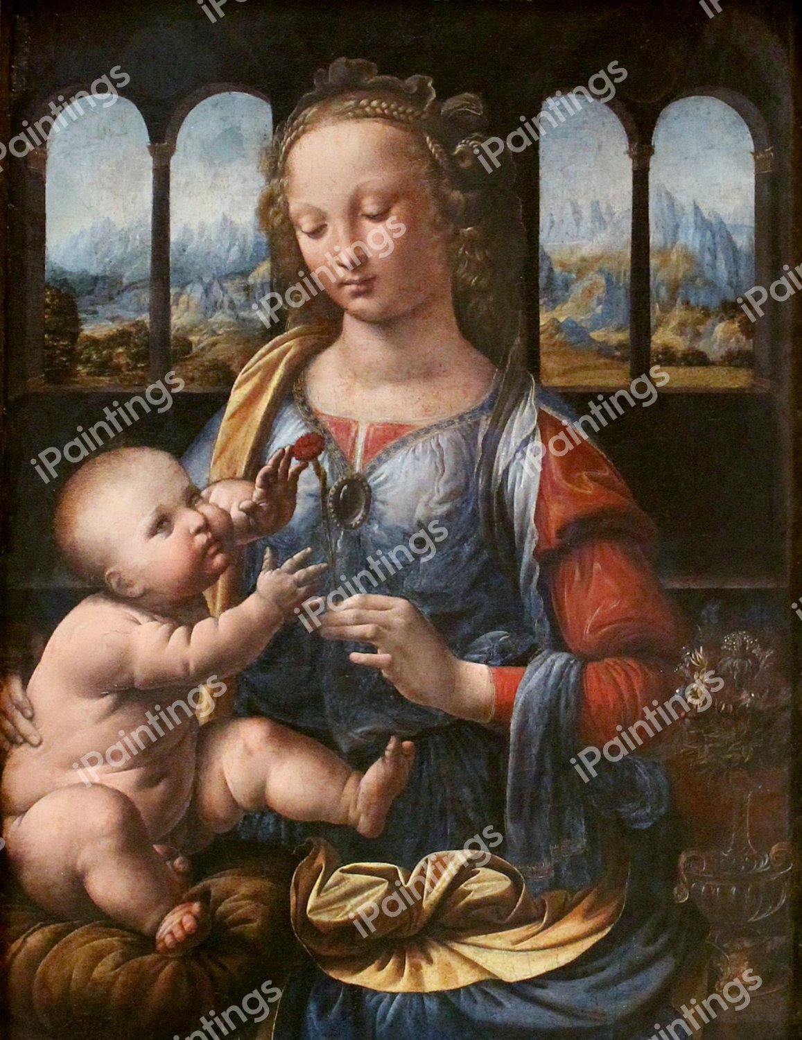 Madonna of the Carnation. The painting by Leonardo Da Vinci