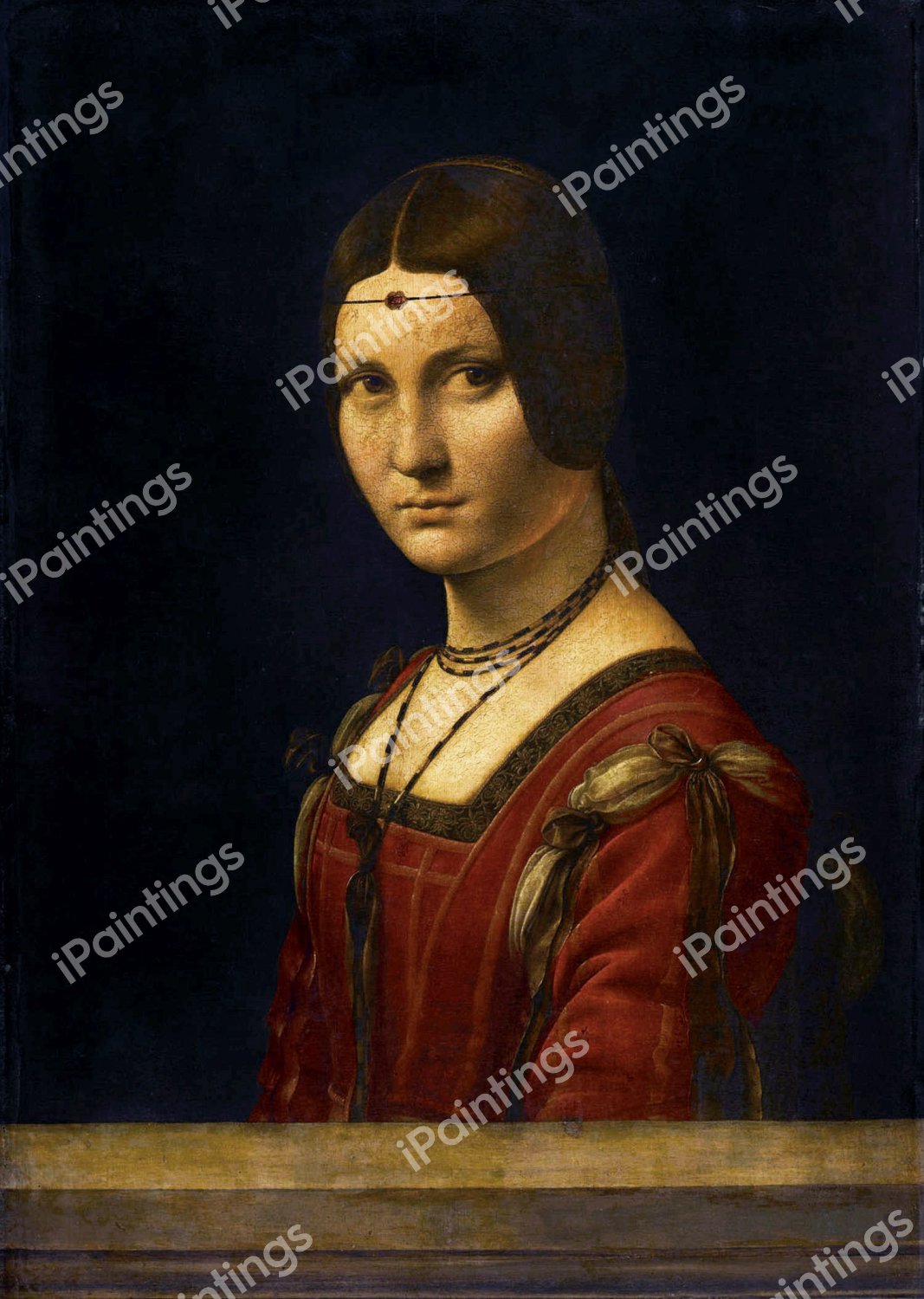 Portrait of La Belle Ferronniere. The painting by Leonardo Da Vinci