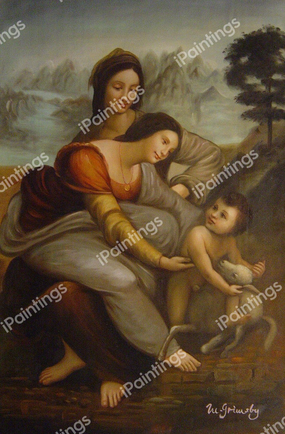 The Virgin And Child With St Anne. The painting by Leonardo Da Vinci