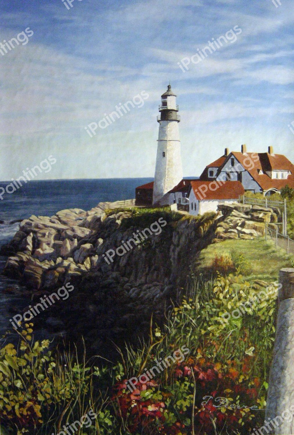 A Grand Lighthouse Vista. The painting by Our Originals