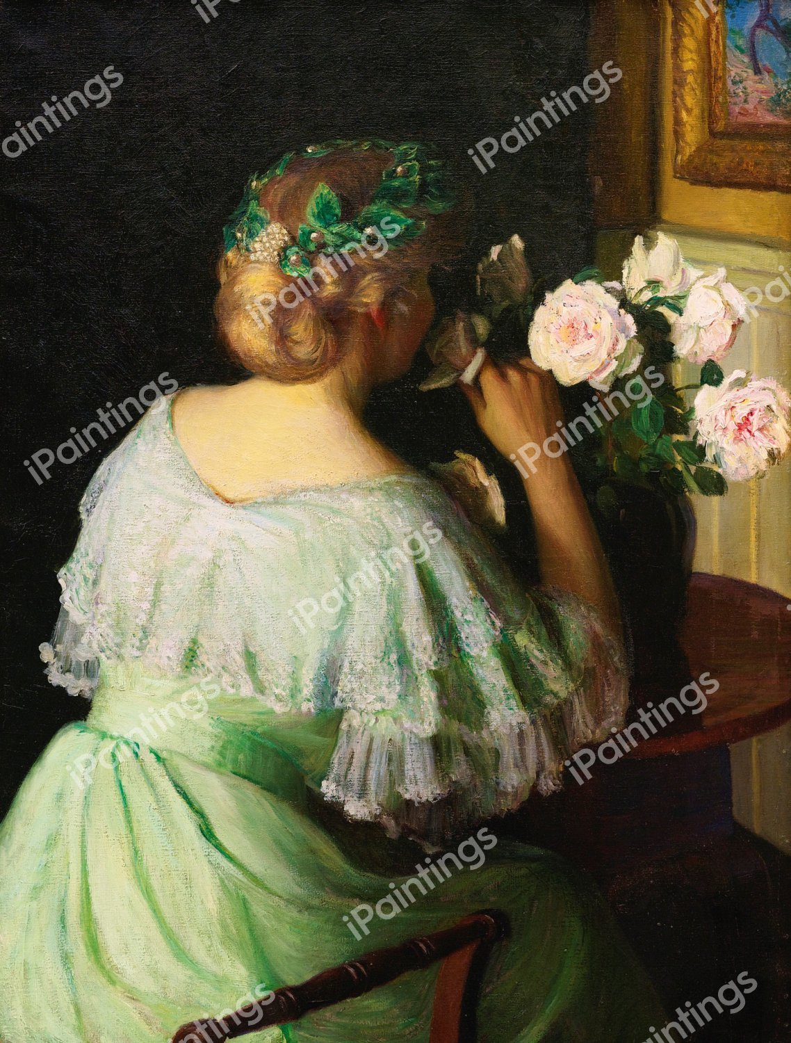 The Scent of Roses. The painting by Lilla Cabot Perry