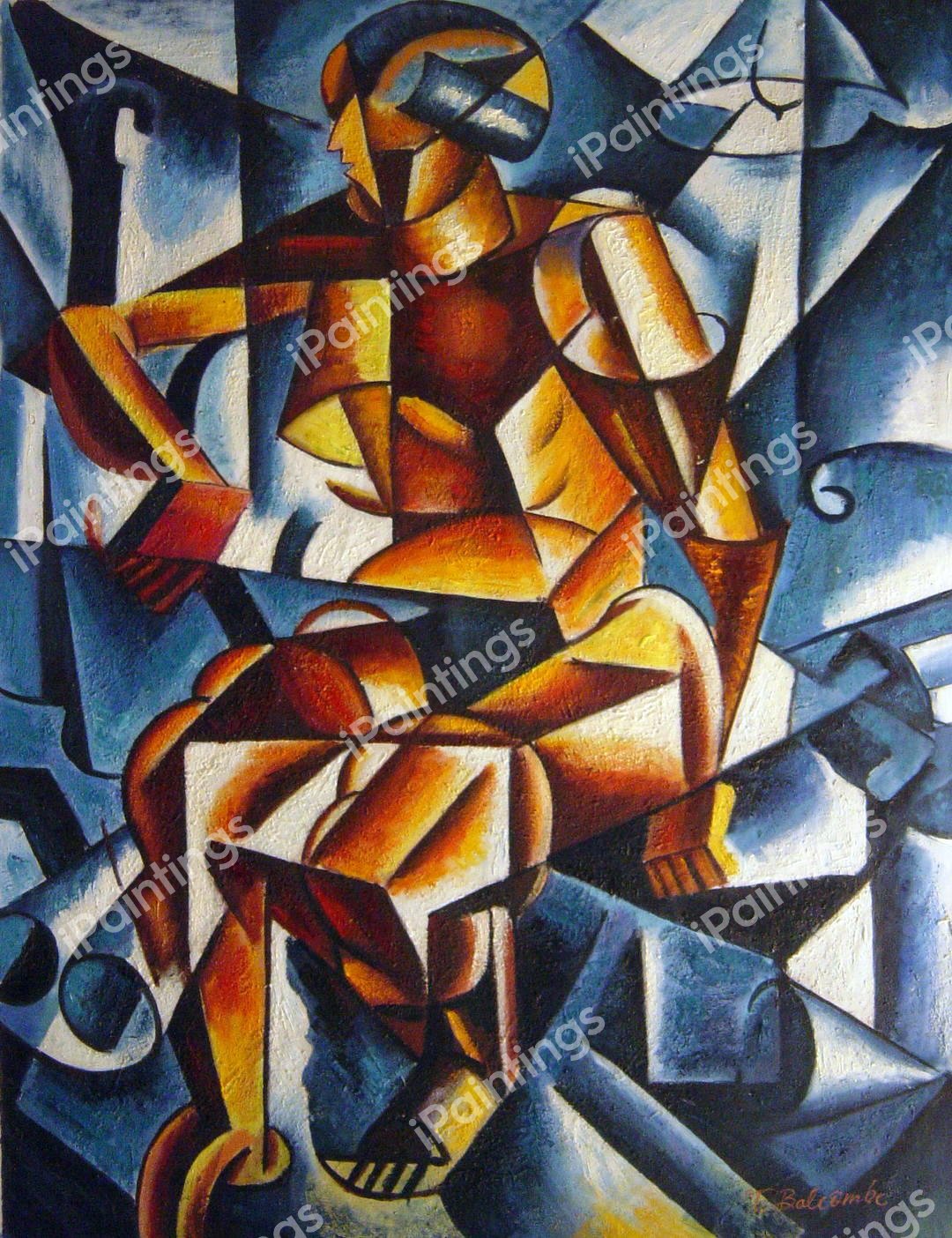 Sitting One Female Act. The painting by Liubov Sergeyevna Popova