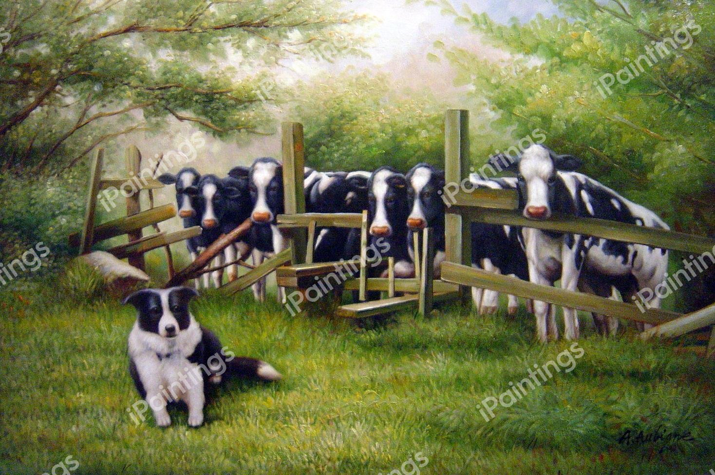 Looking Out For The Cows. The painting by Our Originals