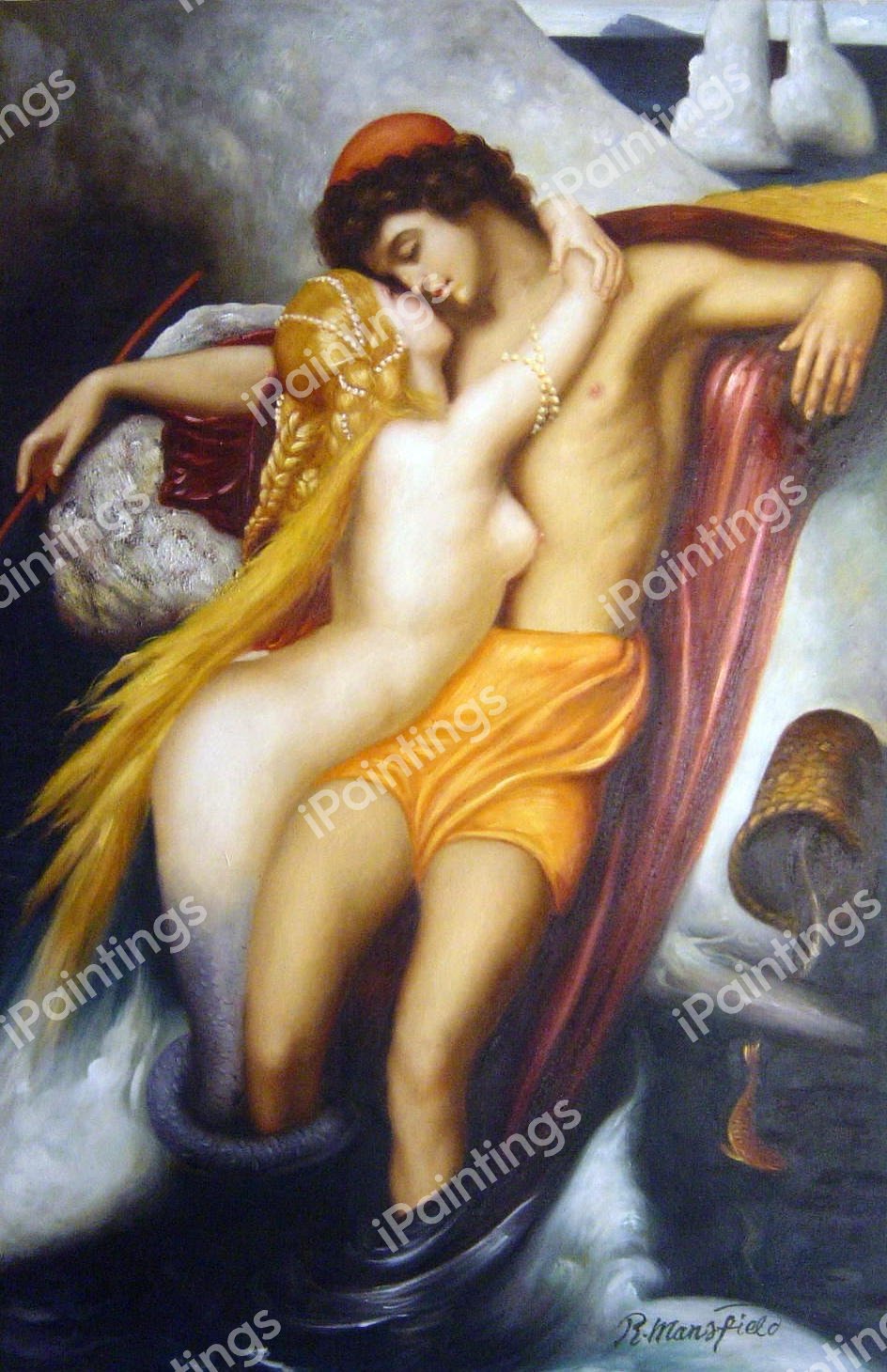 Fisherman And The Syren. The painting by Lord Frederic Leighton