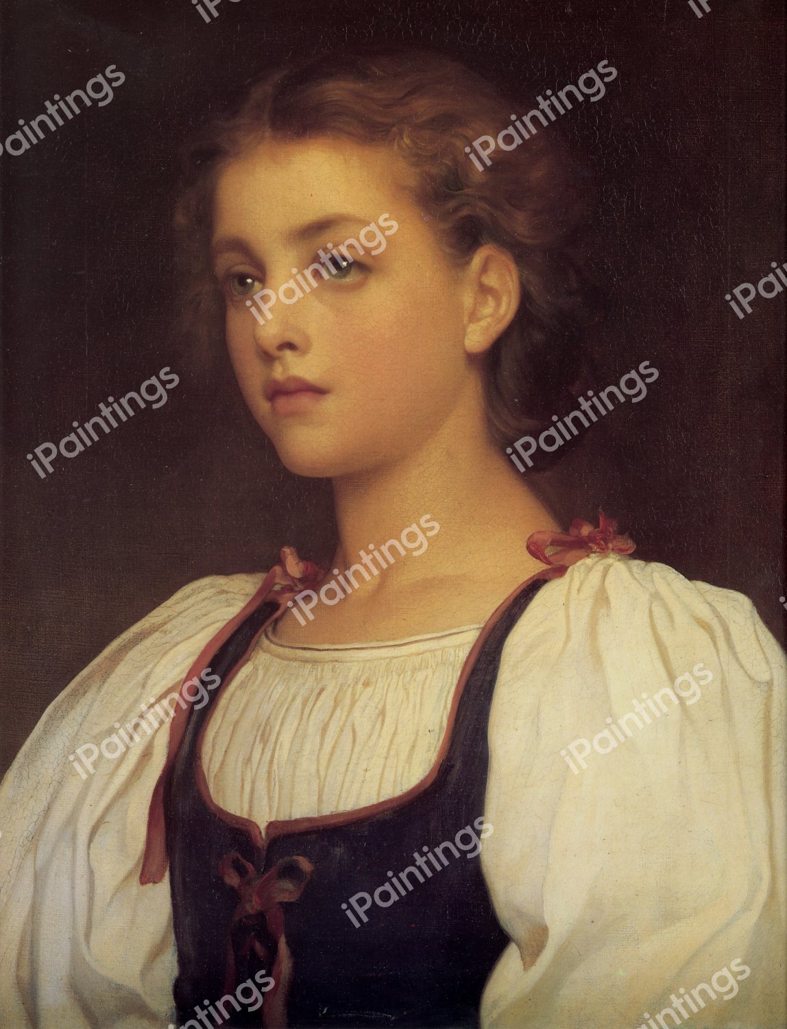 Biondina. The painting by Lord Frederic Leighton