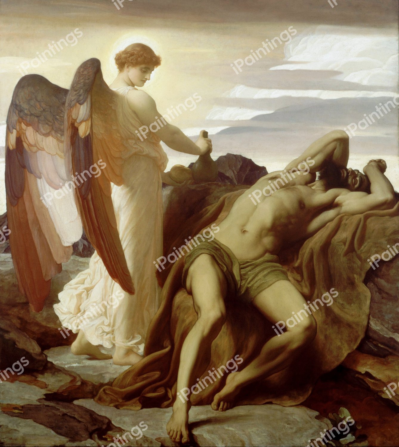 Elijah in the Wilderness. The painting by Lord Frederic Leighton