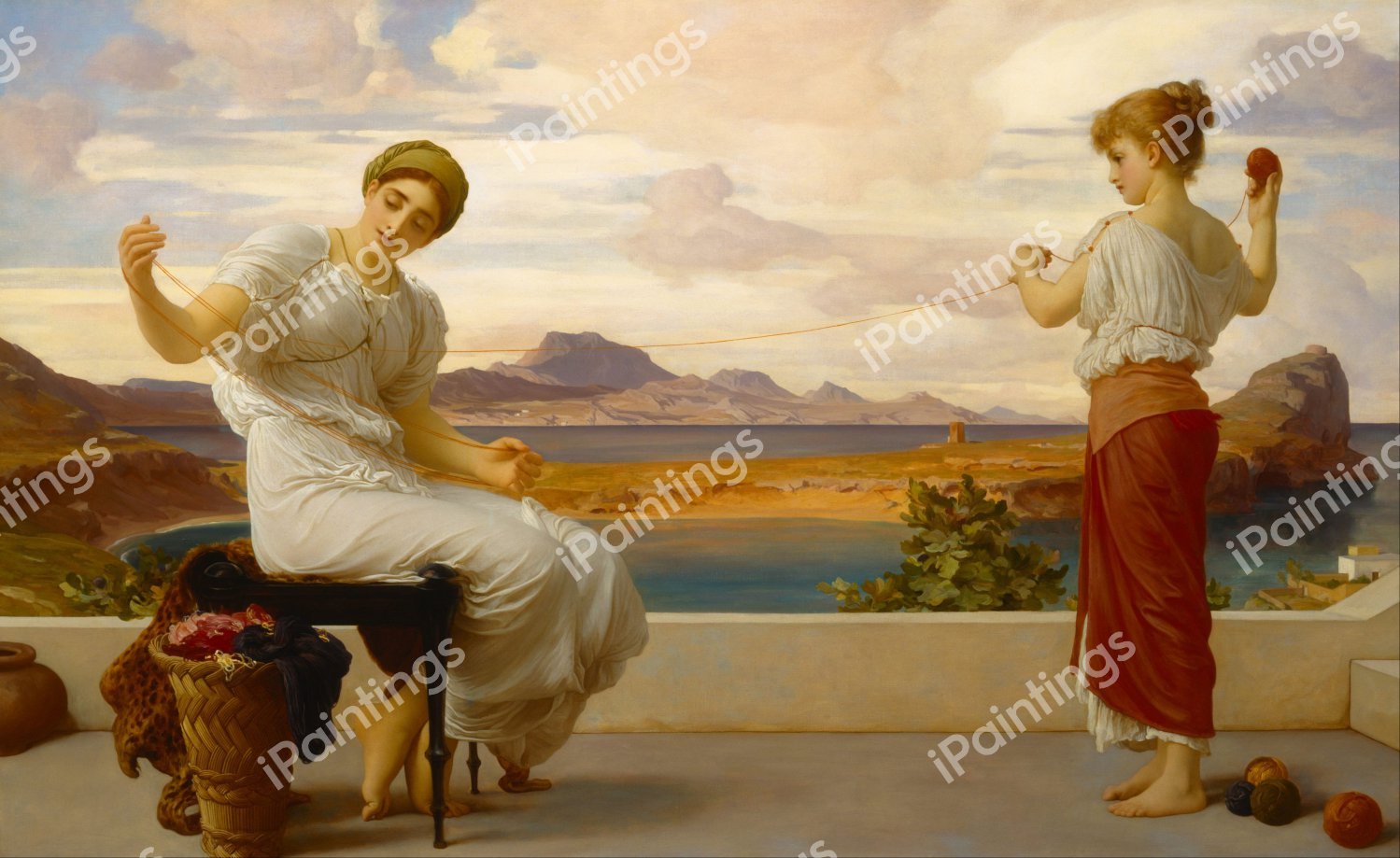 Winding the Skein. The painting by Lord Frederic Leighton