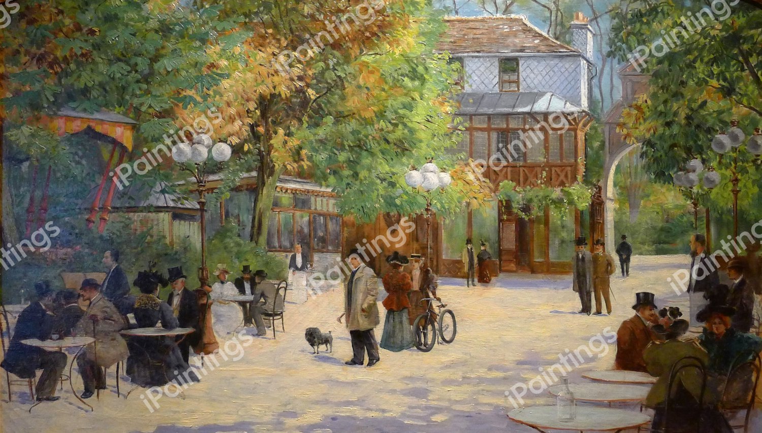 Le chalet du Chateau de Madrid au bois de Boulogne. The painting by Louis Abel-Truchet