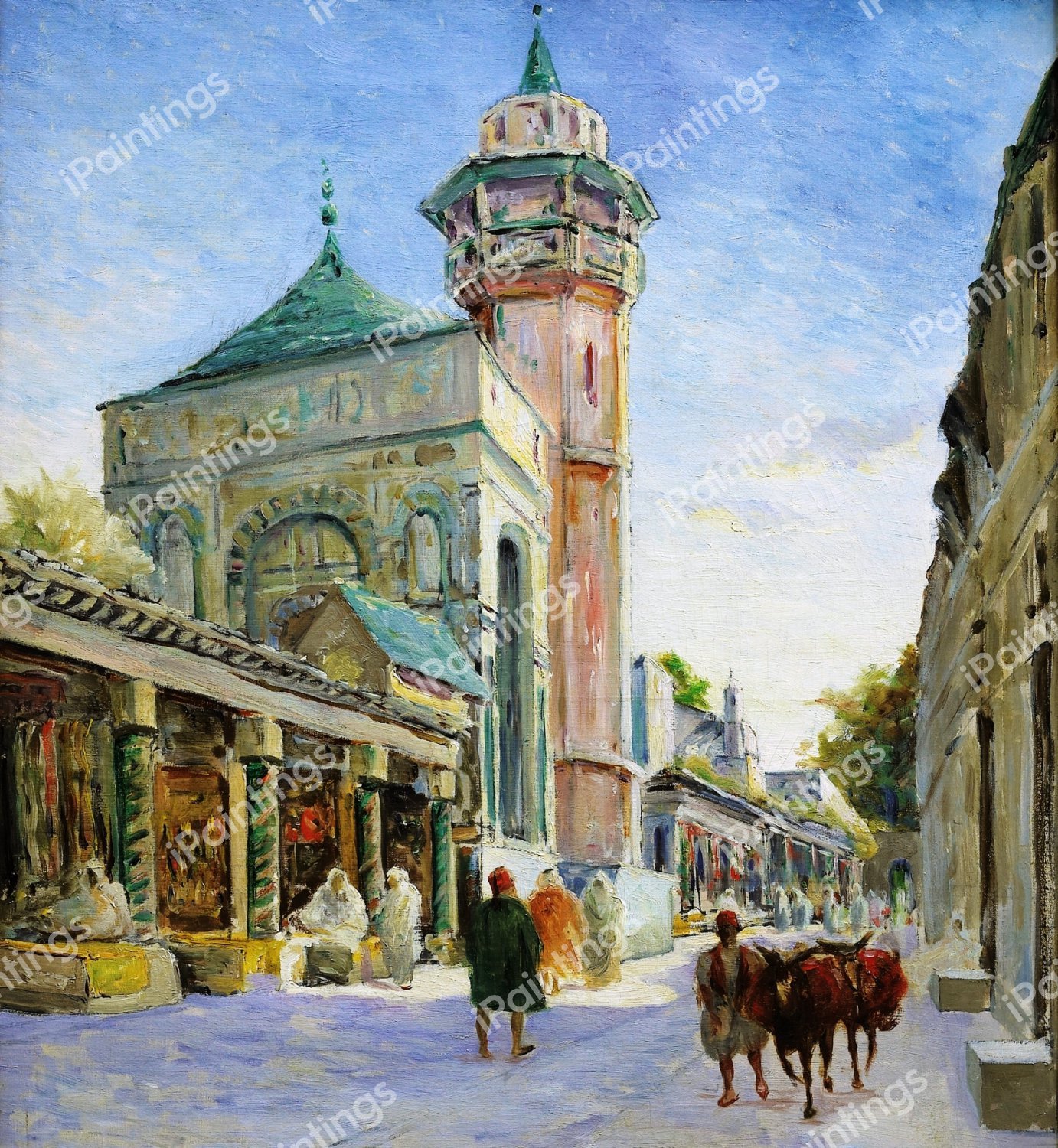 Mosque in Tunis. The painting by Louis Abel-Truchet
