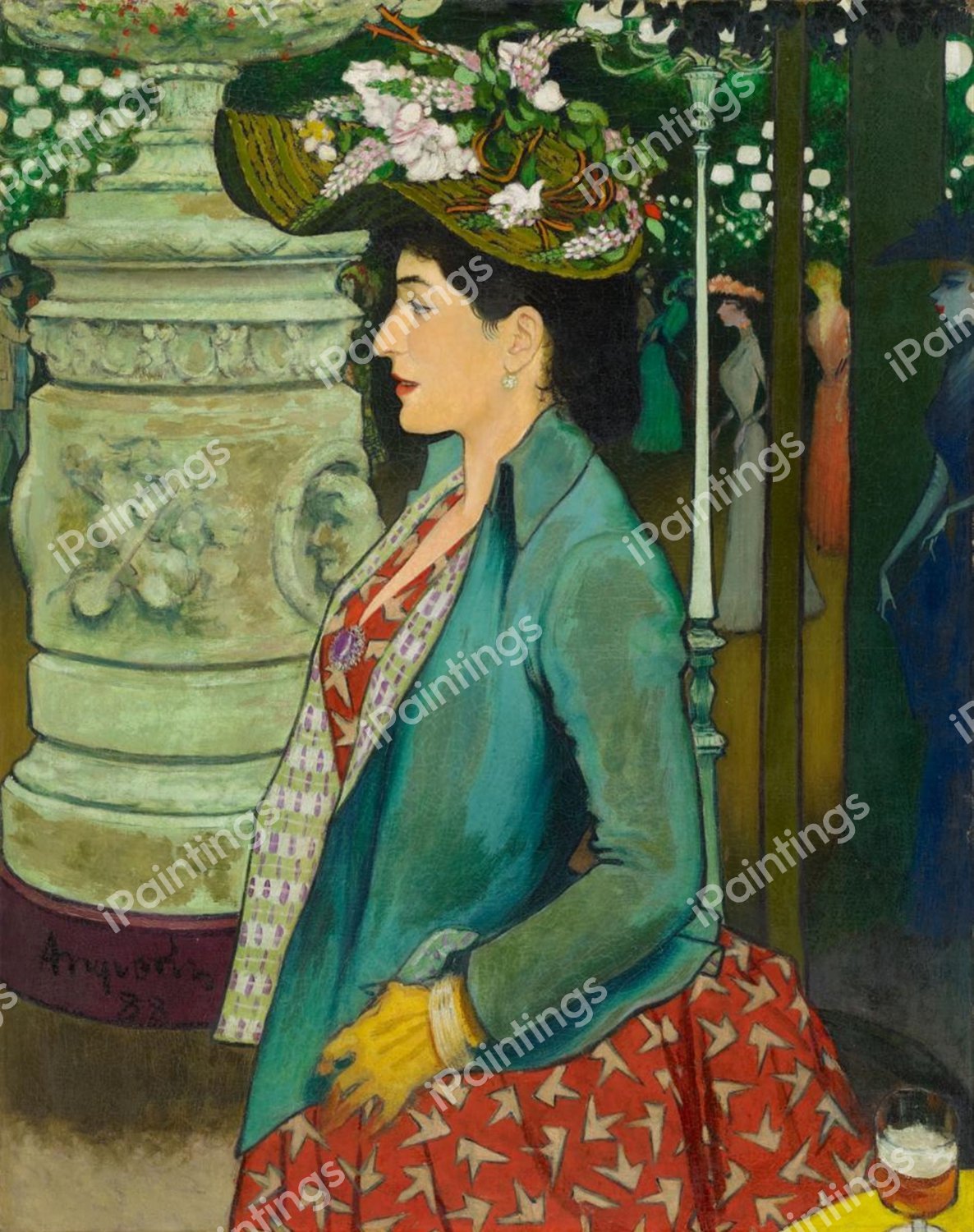 Elegante de Profil au bal Mabille, 1888. The painting by Louis Anquetin