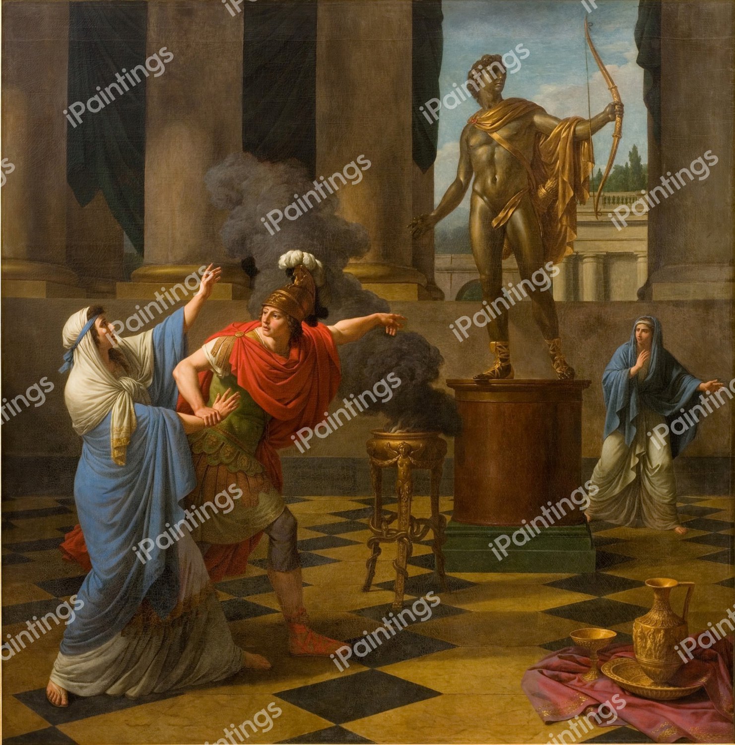 Alexander Consulting the Oracle of Apollo. The painting by Louis Jean Francois Lagrenee